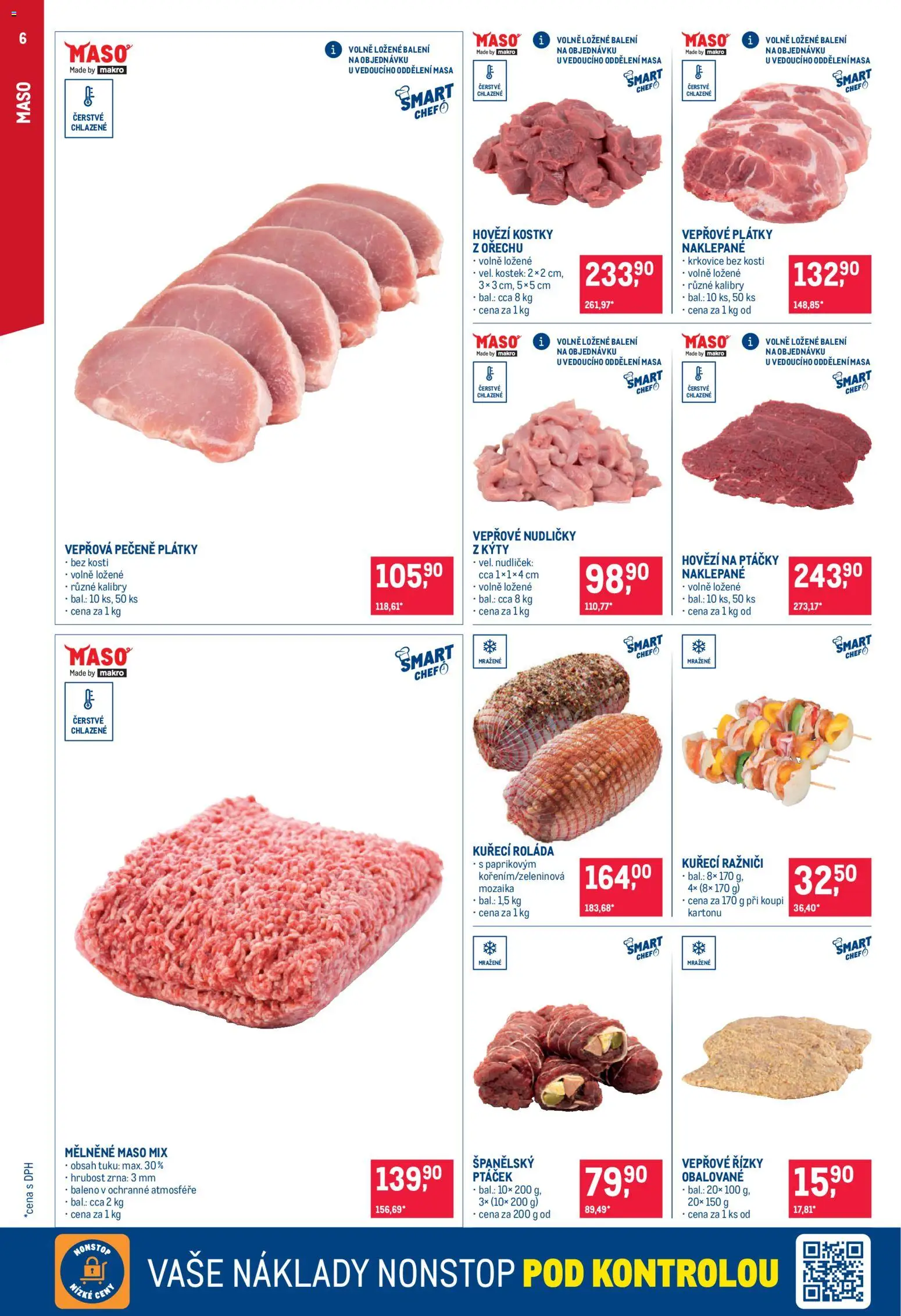 Makro leták - Gastronomie od 09.09.2026 | Strana: 6 | Produkty: Vepřové řízky, Hovězí kostky, Vepřové plátky, Krkovice