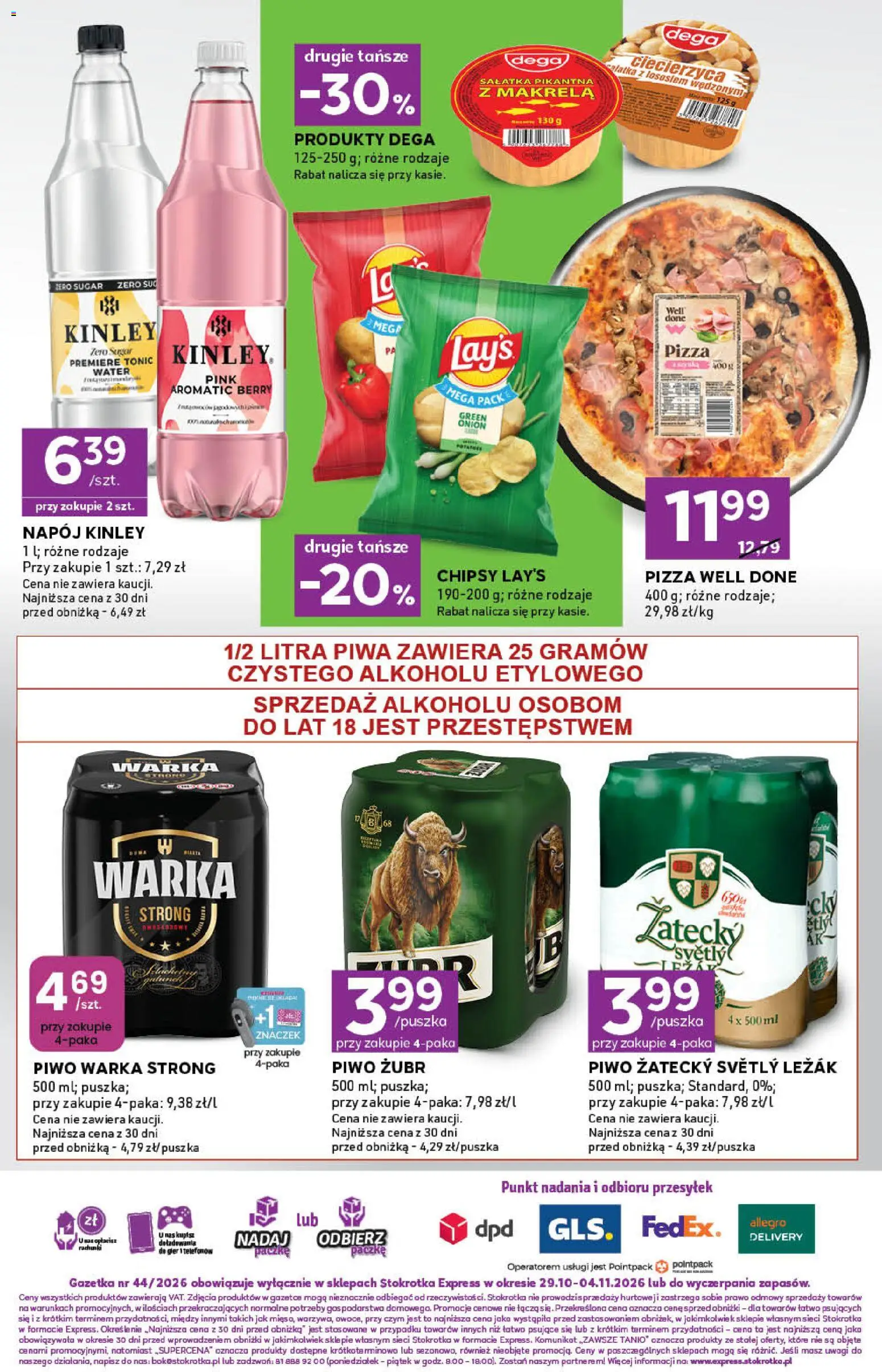 Stokrotka gazetka - Express od 29.10.2026 | Strona: 6 | Produkty: Makrela, Piwo Warka, Pizza, Warka strong