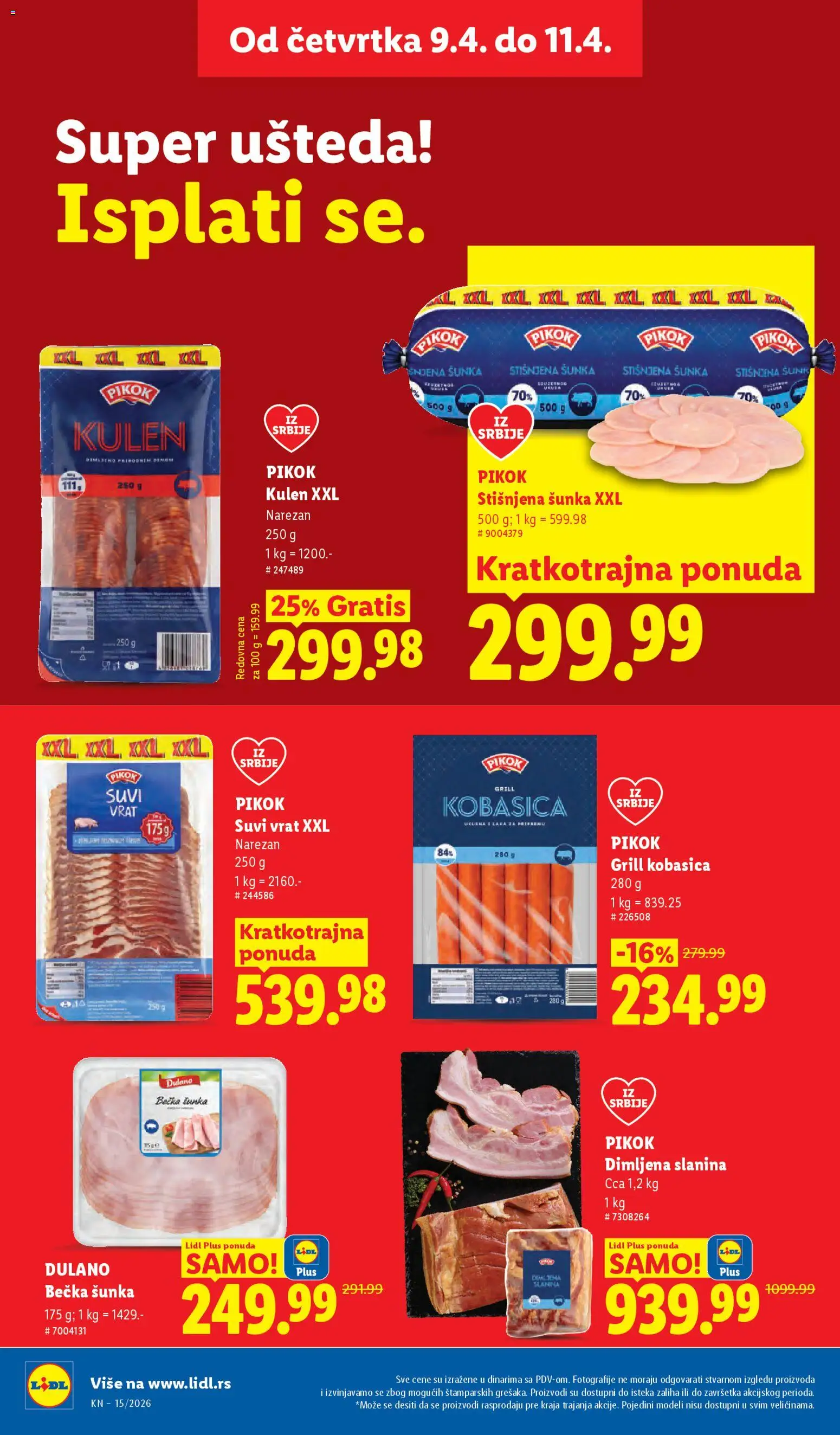 Lidl katalog - važi od 09.04.2026 | Strana: 20 | Proizvode: Kulen, Vrat, Slanina, Kobasica