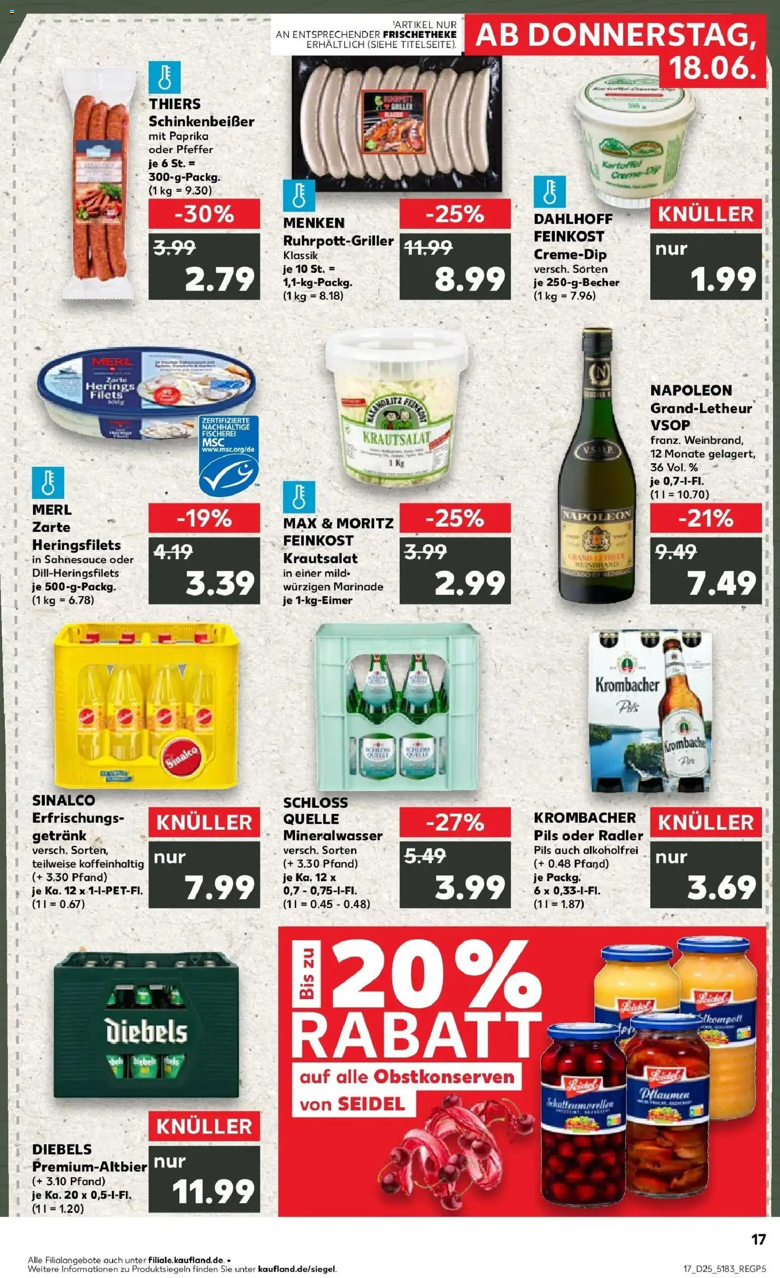Kaufland Prospekt Ratingen – gültig ab 15.06.2026 | Seite: 2 | Produkte: Sinalco, Pils, Mineralwasser, Diebels