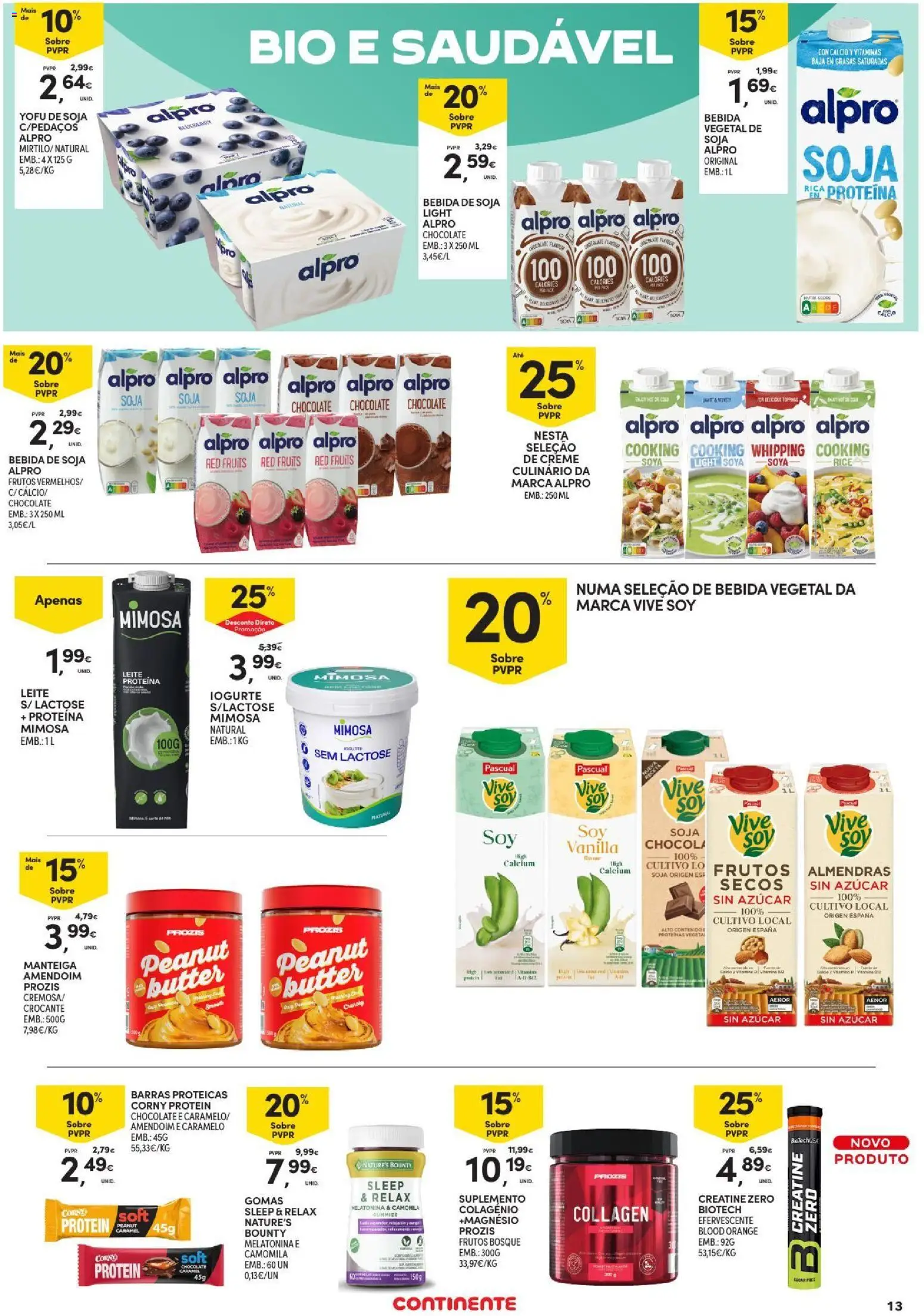 Continente Açores │ válido de 17/09/2026 | Página: 13 | Produtos: Leite, Manteiga, Iogurte, Bebida