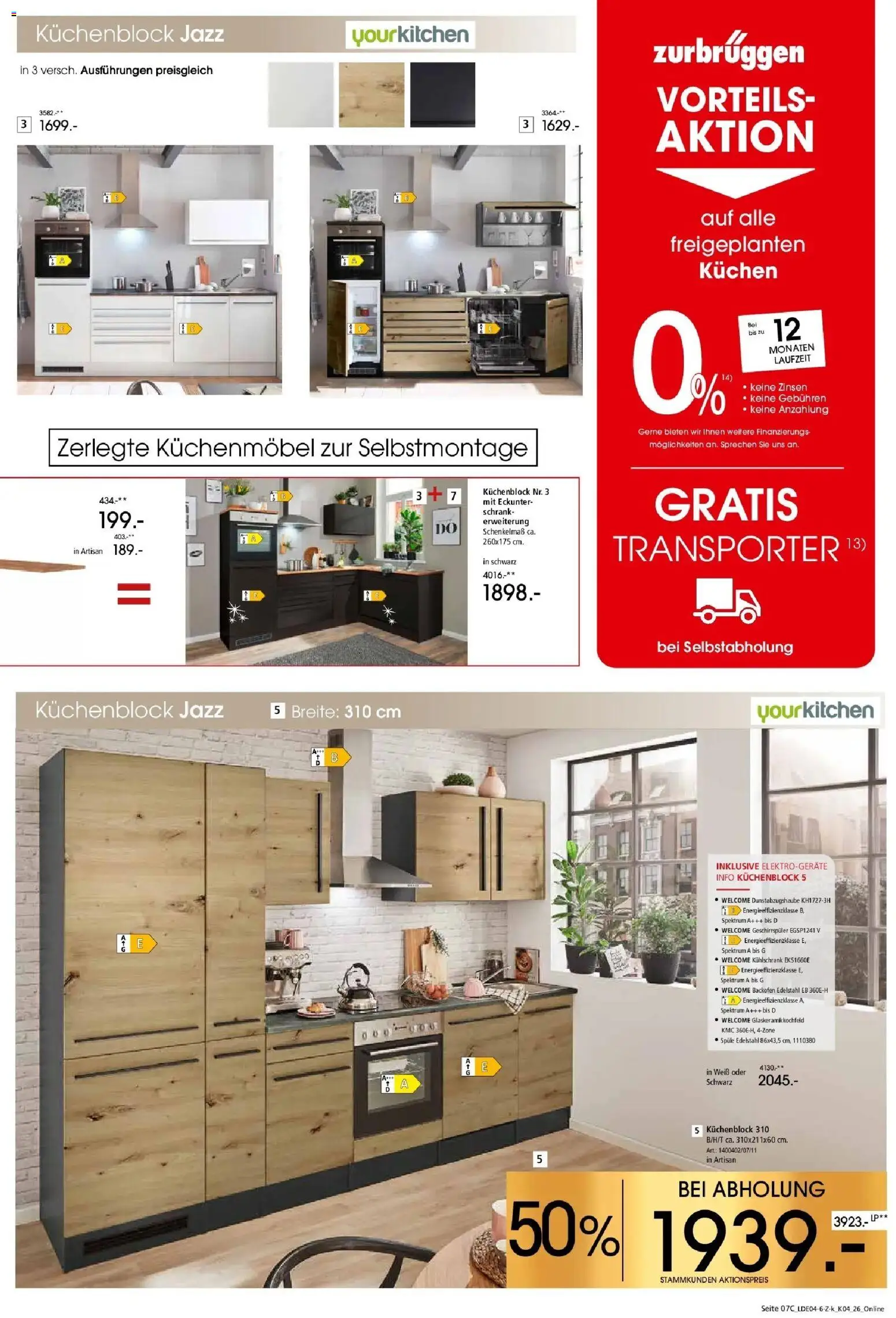 Zurbrüggen - Zurbrüggen: Küchen für ihr Zuhause – gültig ab 03.04.2026 | Seite: 13 | Produkte: Geschirrspüler, Küchenblock, Schrank, Kühlschrank