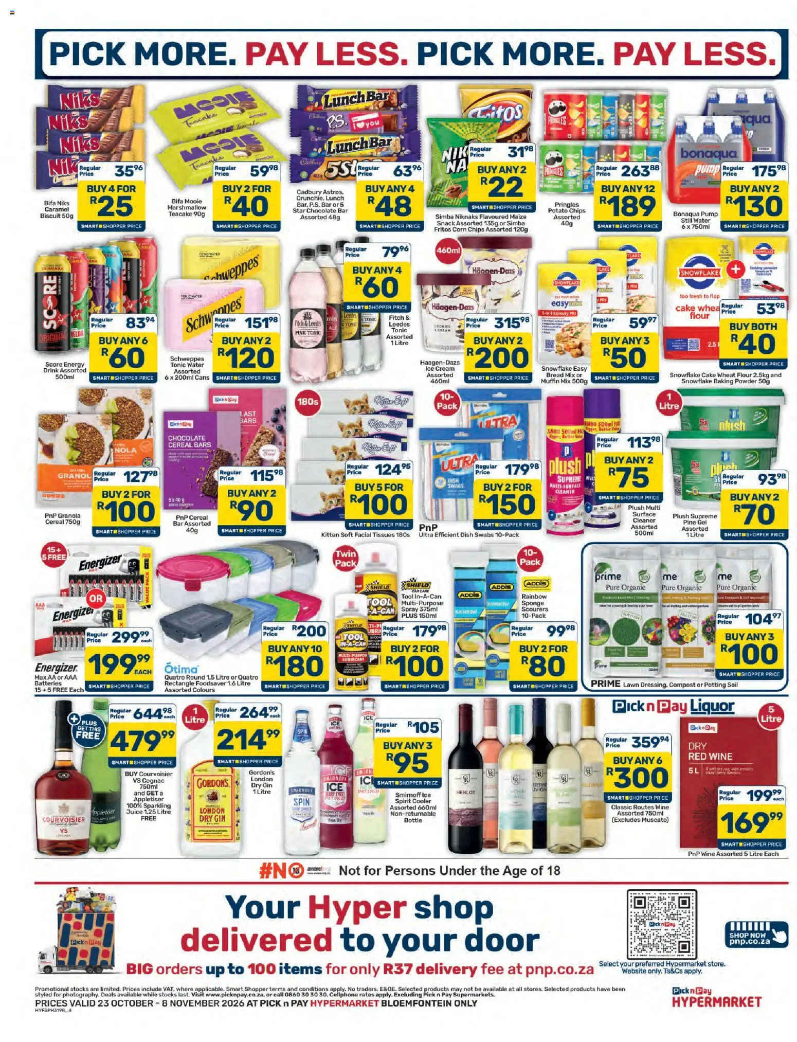 New Pick n Pay catalogue – valid from 23/10/2026 | Page: 4 | Products: Bread, Powder, Cookies, Cognac