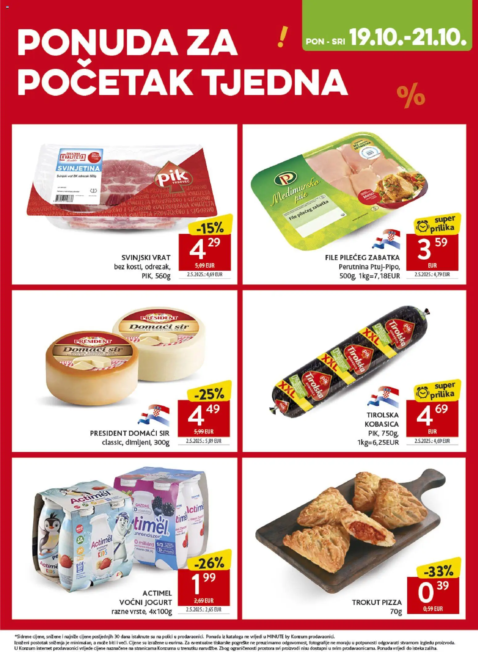Konzum katalog | vrijedi od 14.10.2026 | Stranica: 56 | Proizvodi: File, Vrat, Voćni jogurt, Pizza