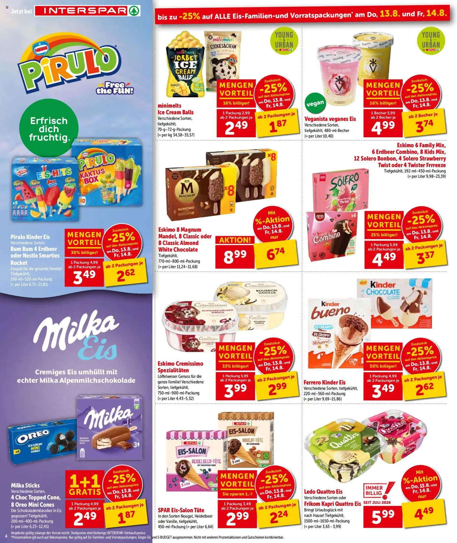 Interspar - Flugblatt gültig ab 13.08.2026 | Seite: 4 | Produkte: Eis, Vanille, Bourbon