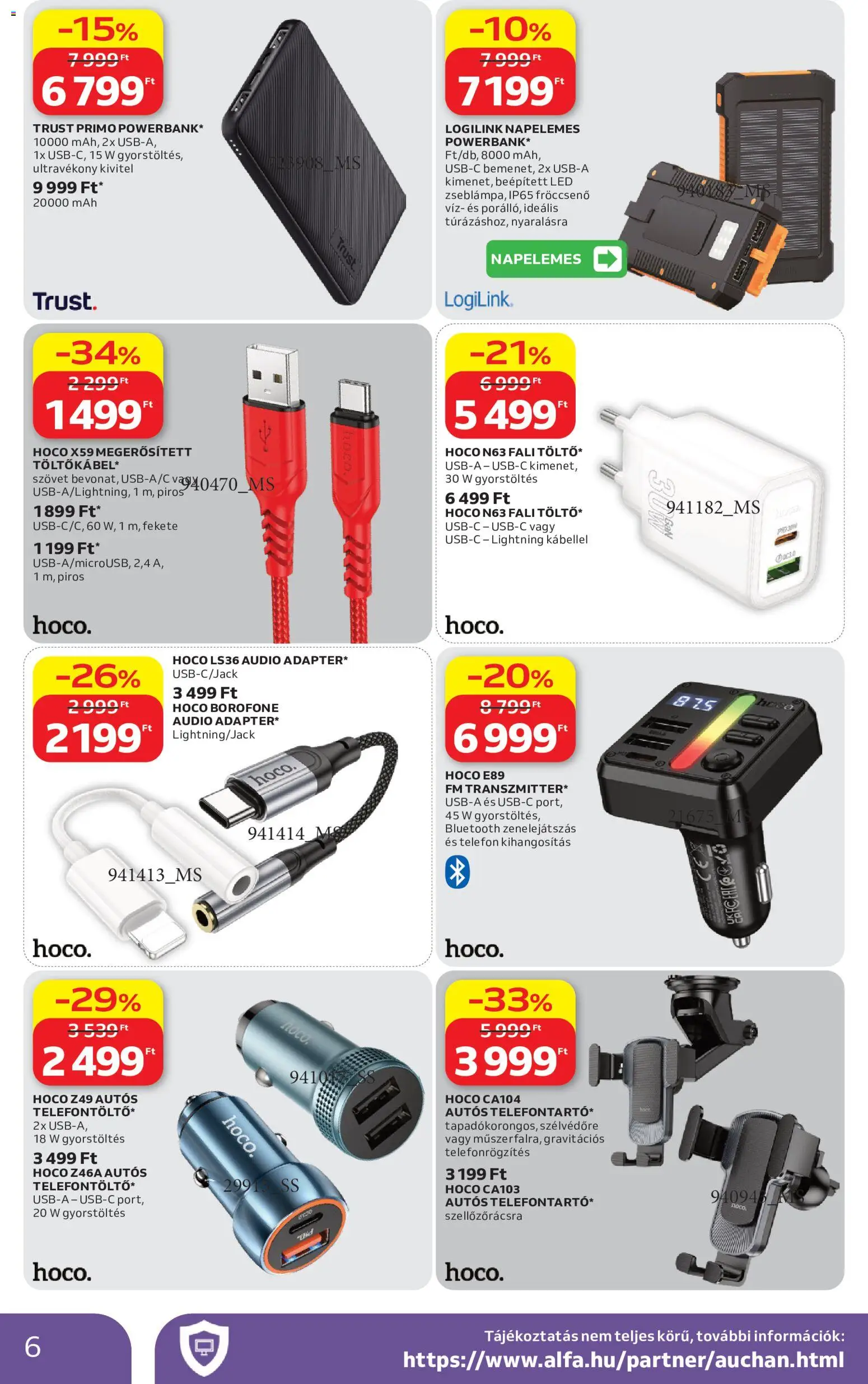 Auchan akciós ujság - amely érvényes a következő dátumtól: 07.05.2026 | Oldal: 6 | Termékek: Telefon, Audio