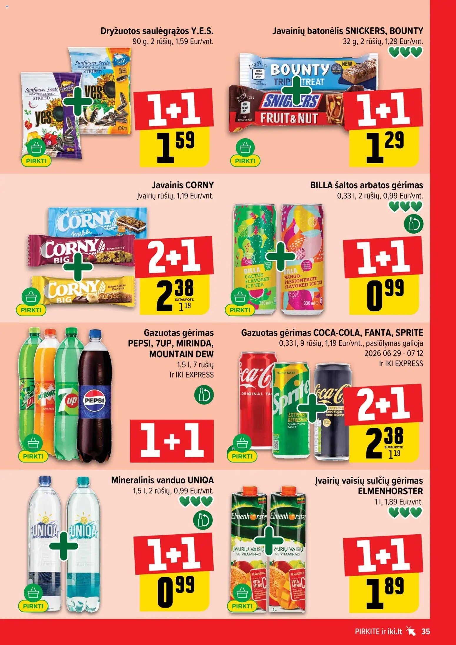 IKI akcijos nuo 2026.07.06 | Puslapis: 35 | Prekių: Mineralinis vanduo, Saulėgrąžos