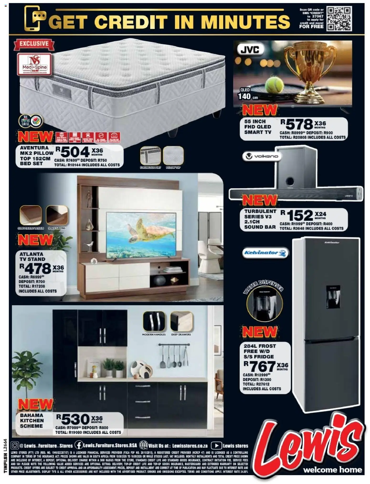 New Lewis Stores catalogue – valid from 10/08/2026 | Page: 4 | Products: Bed, Pillow, TV, Fridge