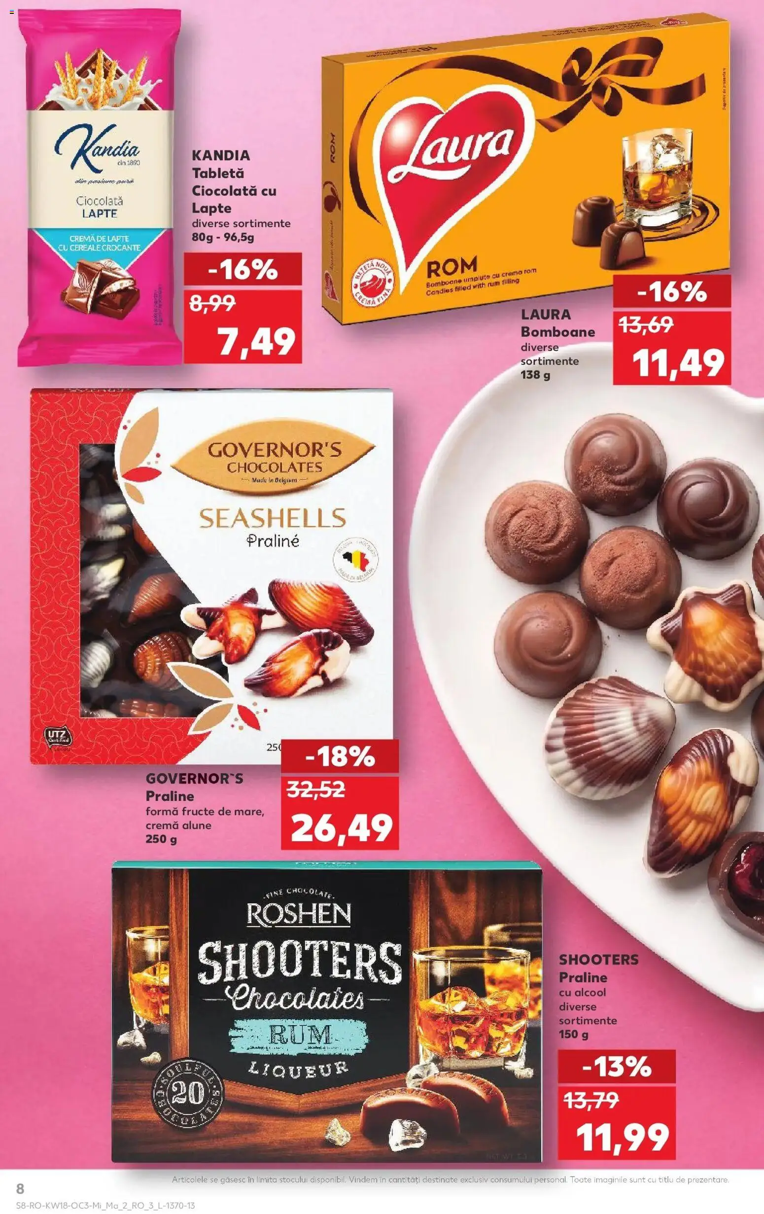 Noul catalog Kaufland – valabil de la 29.04.2026 | Pagină: 8 | Produse: Lapte, Ciocolată, Bomboane, Fructe