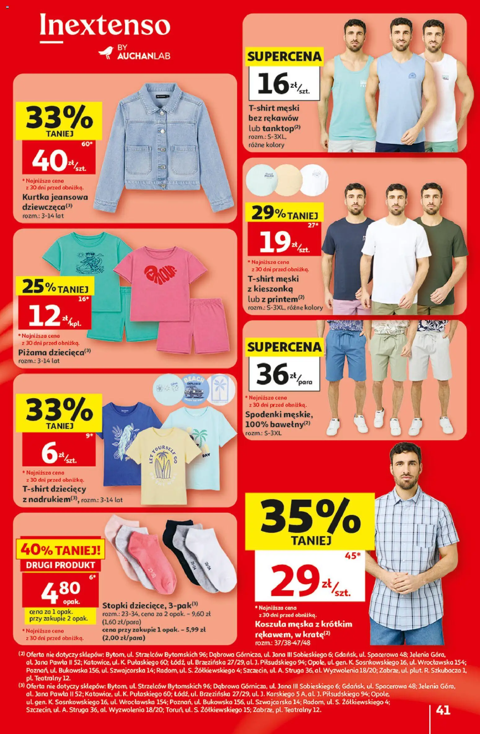Auchan gazetka - 30 Lat Hipermarket od 18.06.2026 | Strona: 41 | Produkty: Koszula, Kurtka, Spodenki, Piżama