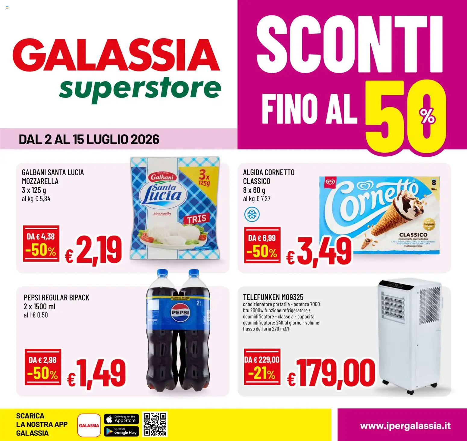 Volantino Galassia del 02/07/2026 | Pagina: 1 | Prodotti: Cornetto, Panna, Nocciole, The