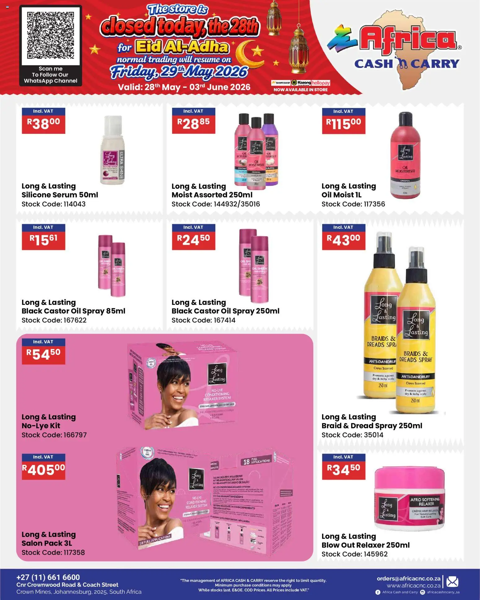 New Africa Cash & Carry catalogue – valid from 28.05.2026 | Page: 51 | Products: Serum, Art, Oil, Relaxer
