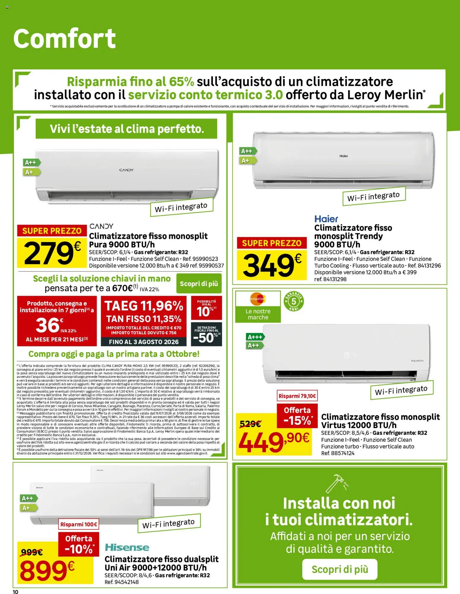 Volantino Leroy Merlin del 08/07/2026 | Pagina: 10 | Prodotti: Climatizzatore, Tè