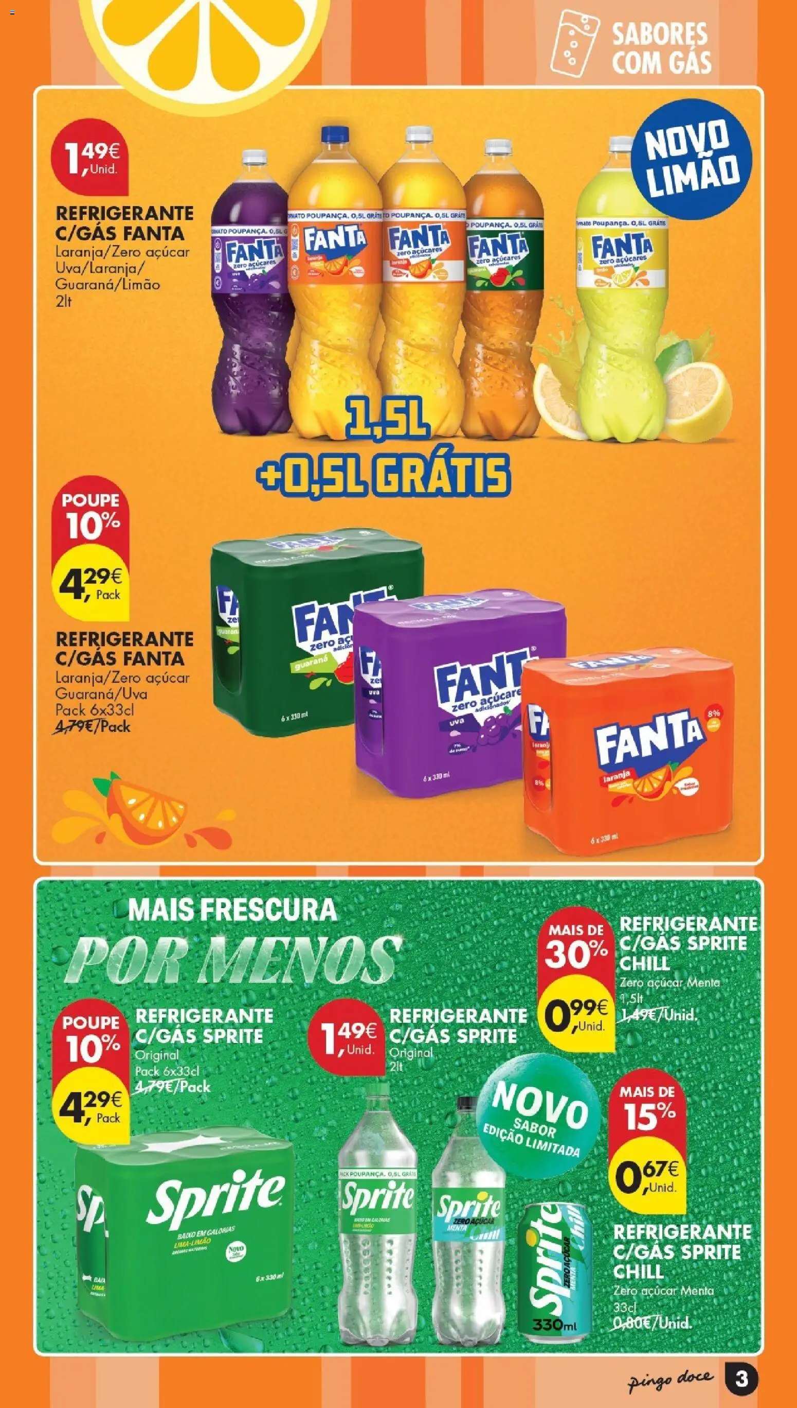 Pingo Doce Especial Bebidas │ válido de 04/08/2026 | Página: 3 | Produtos: Refrigerante, Fanta, Açúcar