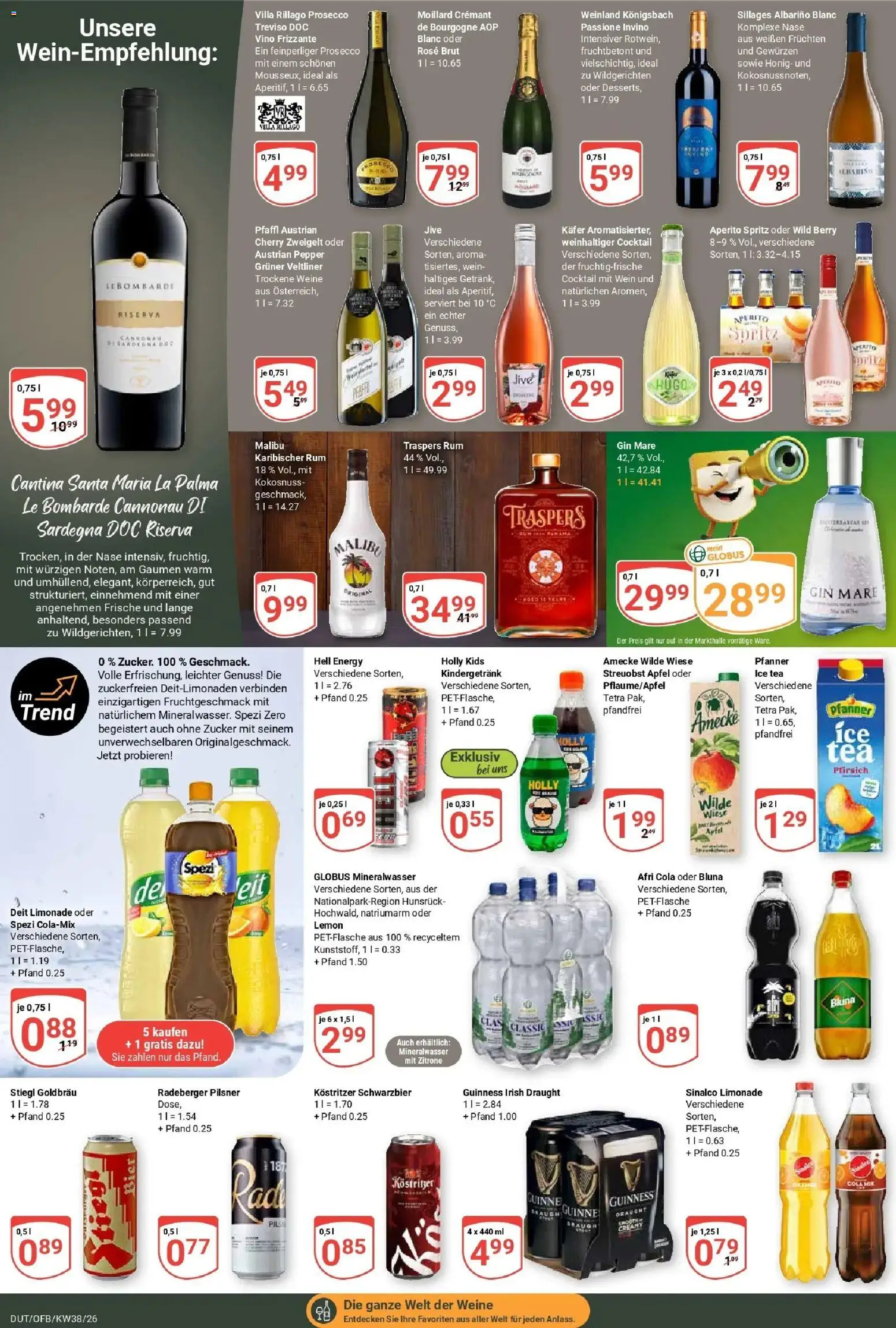 Globus Prospekt Wetzlar-Dutenhofen (ab 14.09.2026) » Angebote online | Seite: 17 | Produkte: Sinalco, Äpfel, Wein, Gin