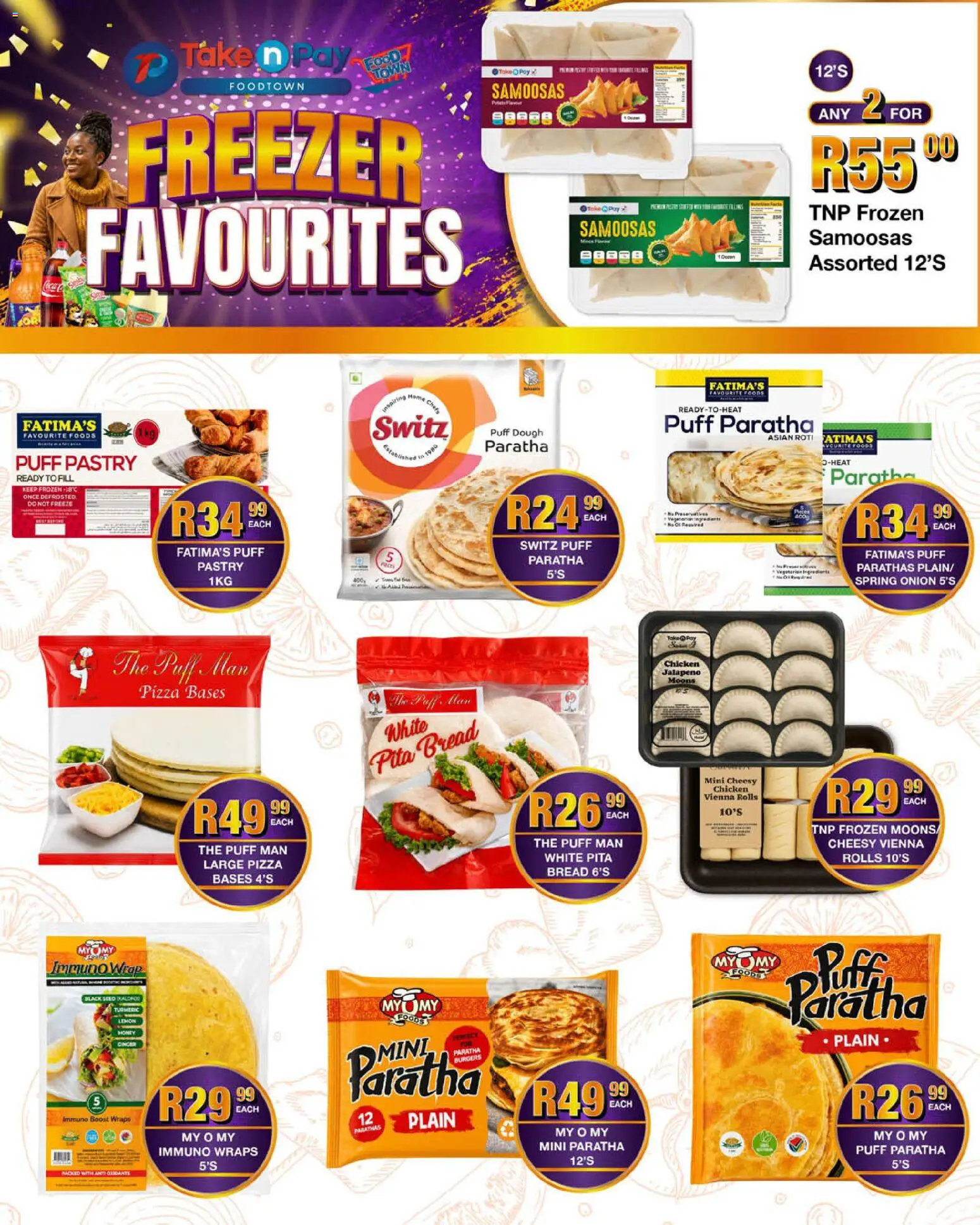 New Take n Pay catalogue – valid from 04.05.2026 | Page: 27 | Products: Bread, Samoosas, Touca de banho, Lemon