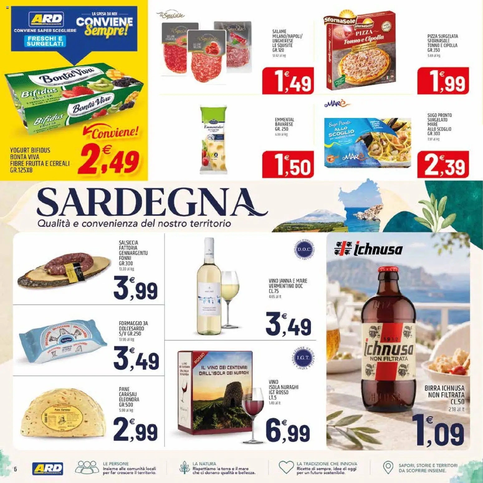 Volantino ARD Discount del 20/07/2026 | Pagina: 6 | Prodotti: Pane, Birra, Frutta, Sugo