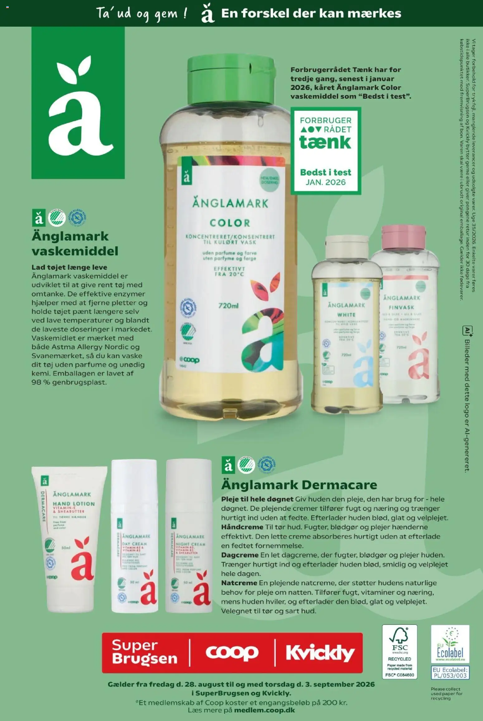 Super Brugsen tilbudsavis – gyldig fra 28/08/2026 | Side: 4 | Produkter: Parfume, Creme, Søm, Tøj