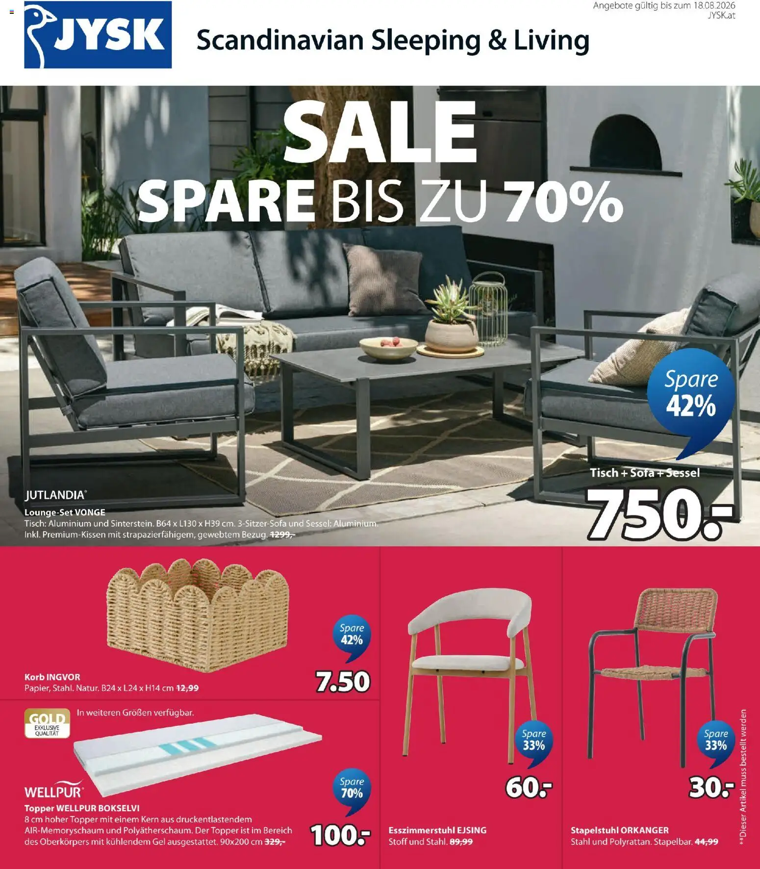JYSK Angebote gültig ab 20.07.2026 | Seite: 1 | Produkte: Sofa, Sessel, Tisch, Korb