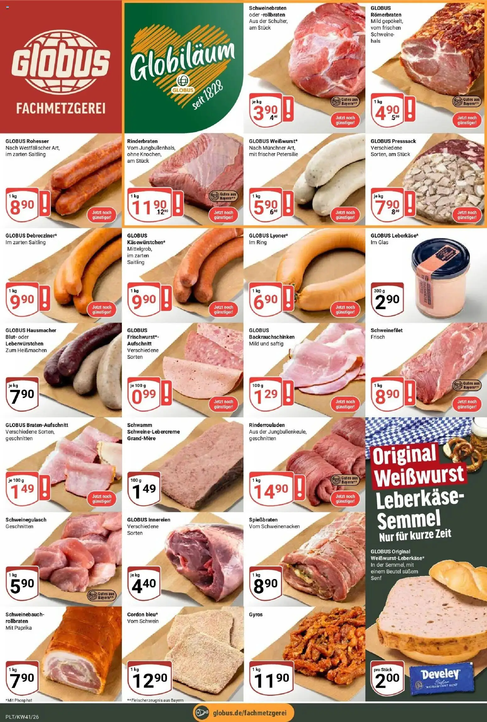 Globus Prospekt Plattling (ab 05.10.2026) » Angebote online | Seite: 9 | Produkte: Rinderrouladen, Gyros, Petersilie, Leberkase