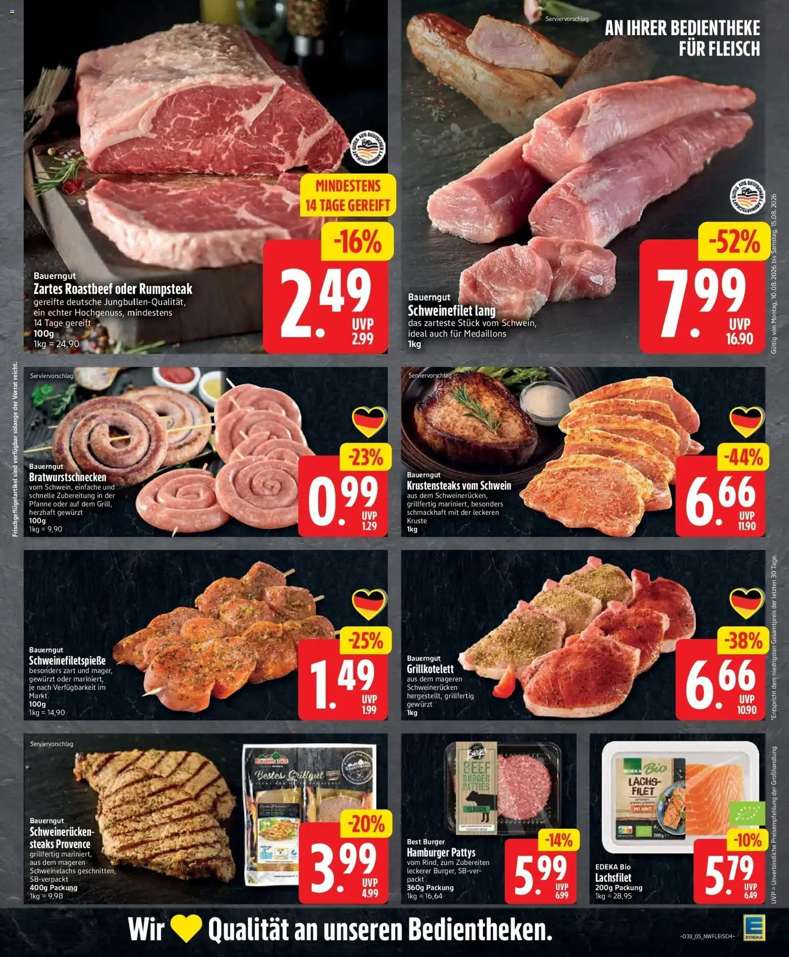 Edeka - Jubiläumshandzettel Schomacker – gültig ab 10.08.2026 | Seite: 7 | Produkte: Rumpsteak, Roastbeef, Lachs, Schweinerucken