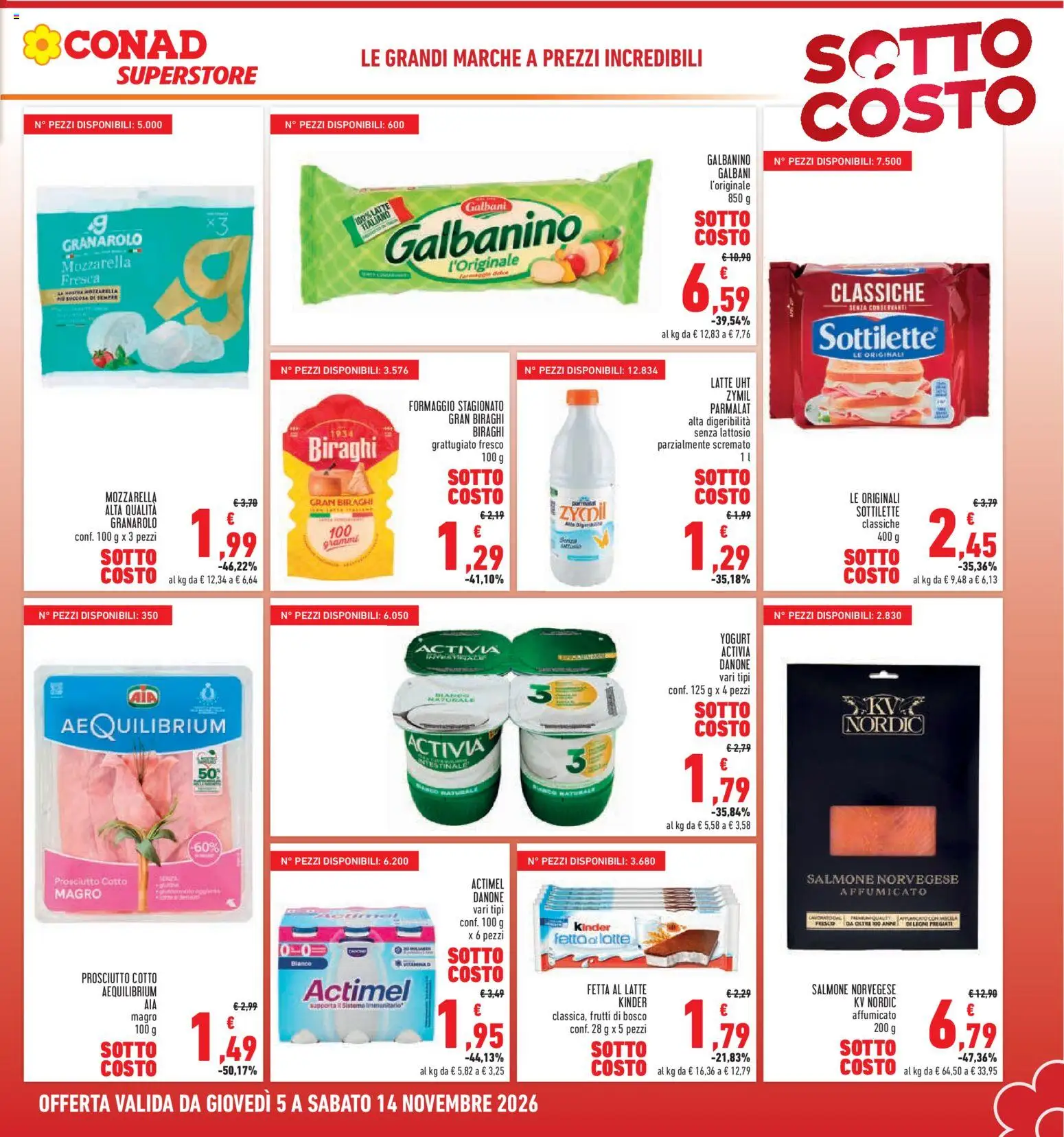 Volantino Conad del 05/11/2026 | Pagina: 3 | Prodotti: Frutti di bosco, Salmone, Mozzarella, Senza lattosio