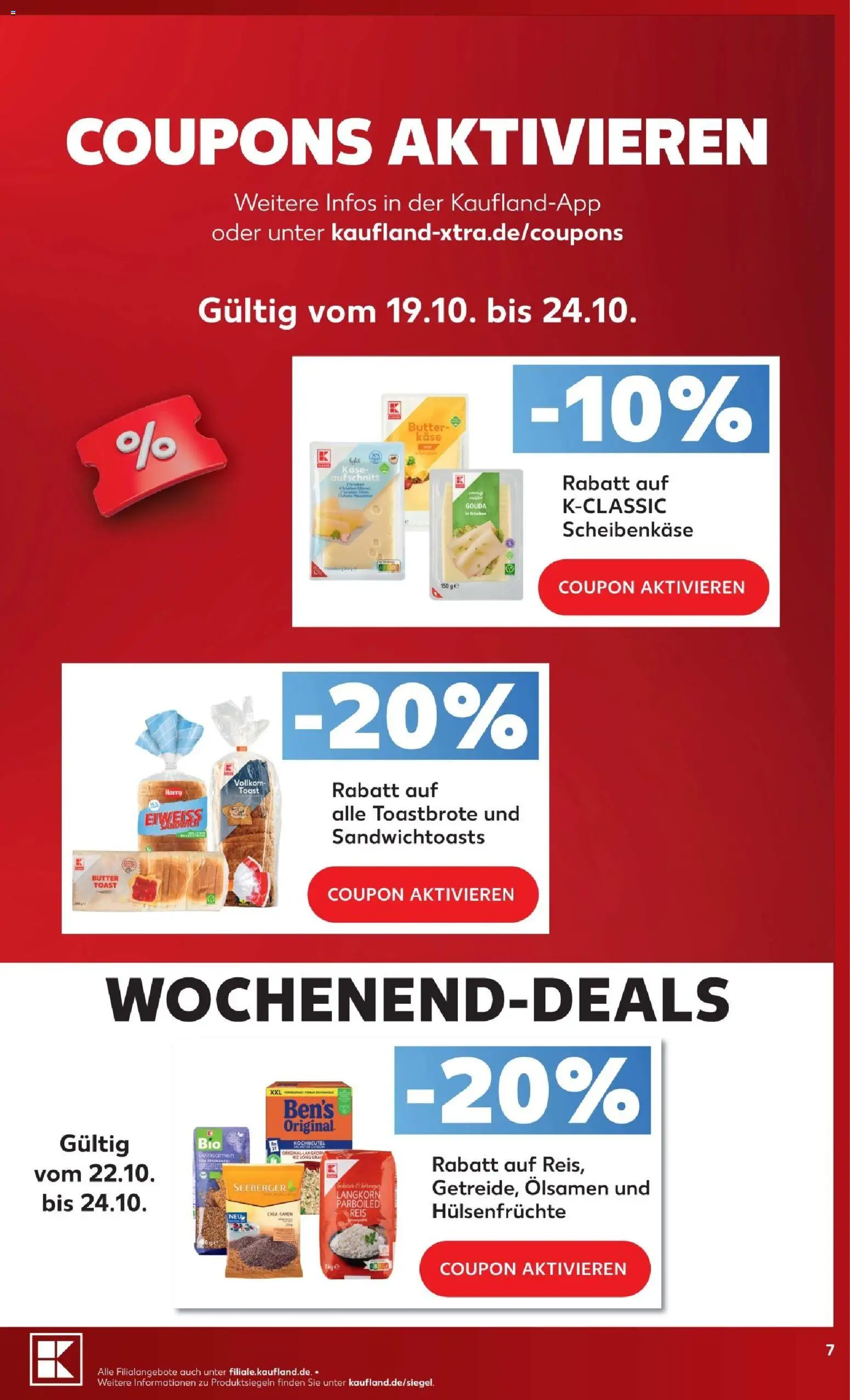 Kaufland Prospekt Rostock – gültig ab 12.10.2026 | Seite: 7 | Produkte: Butter, Käse, Toast, Reis