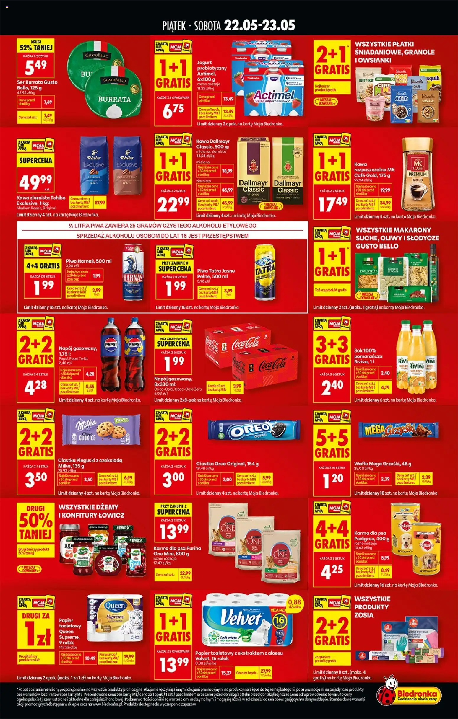 Biedronka Polsko leták - Tani weekend od 22.05.2026 | Strana: 2 | Produkty: Burrata, Cookies, Coca cola, Oreo
