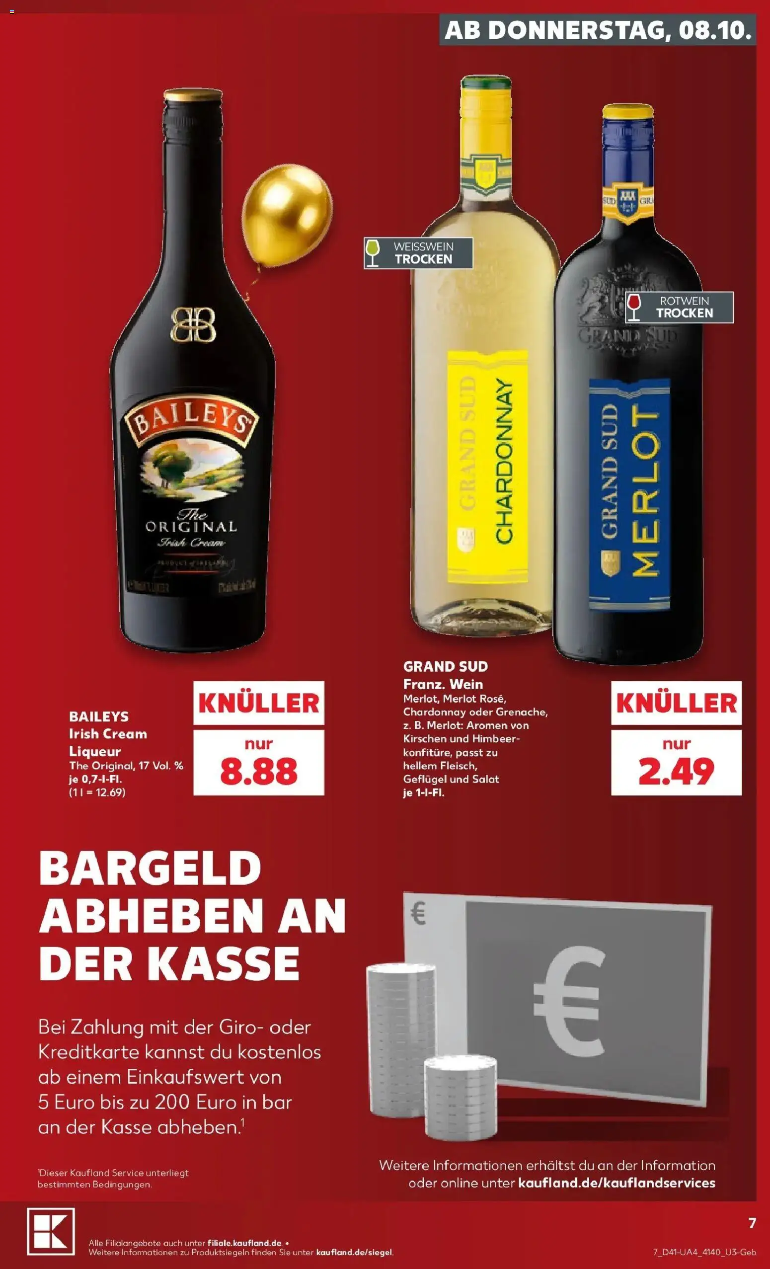 Prospekt Kaufland ab 08.10.2026 » Angebote Online zum Blättern | Seite: 7 | Produkte: Weißwein, Rotwein, Weißwein trocken, Grand sud