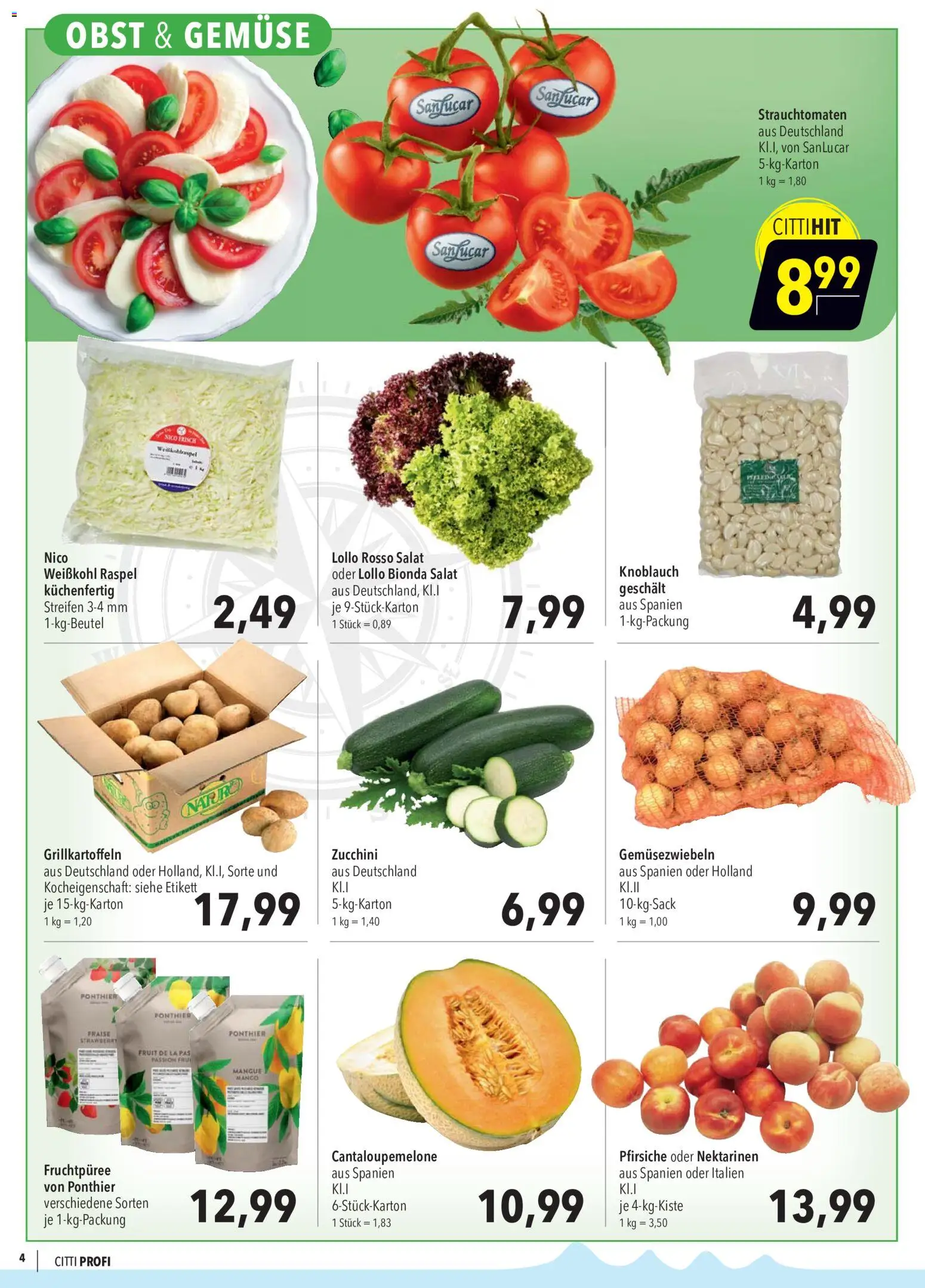 CITTI Markt Aktuelle Angebote für Profis – gültig ab 15.06.2026 | Seite: 4 | Produkte: Nektarinen, Gemüse, Obst, Salat