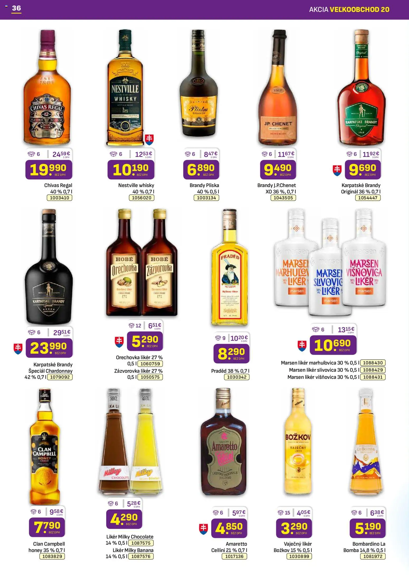 Nové Libex akcie – leták je platný od 05.10.2026 | Strana: 36 | Produkty: Regál, Božkov, Chivas Regal