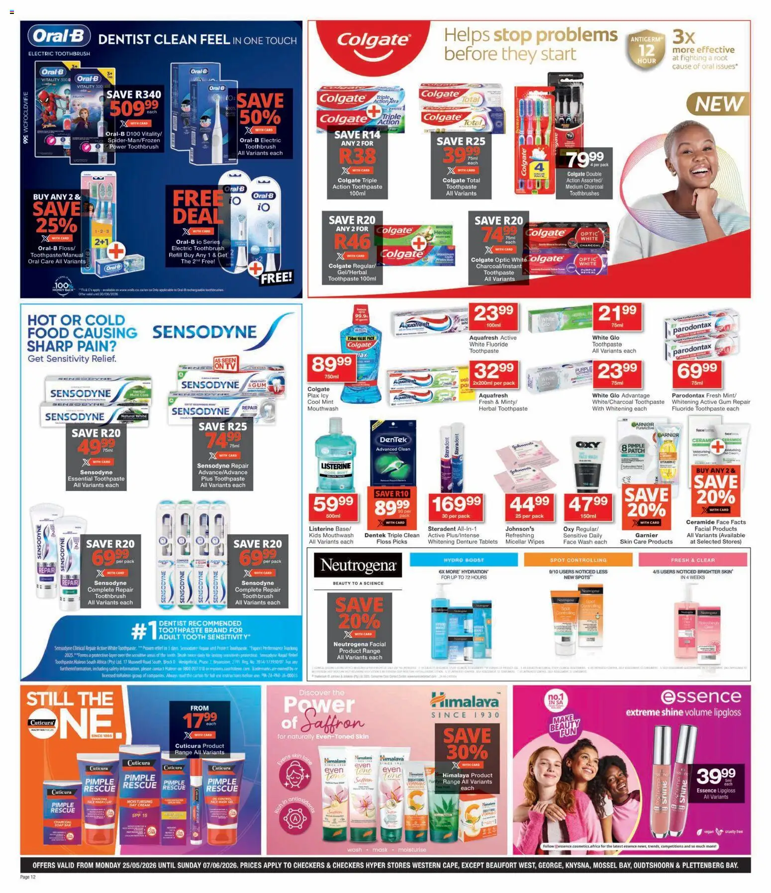 New Checkers catalogue – valid from 25.05.2026 | Page: 12 | Products: Electric toothbrush, Toothpaste, Mouthwash, Toothbrush