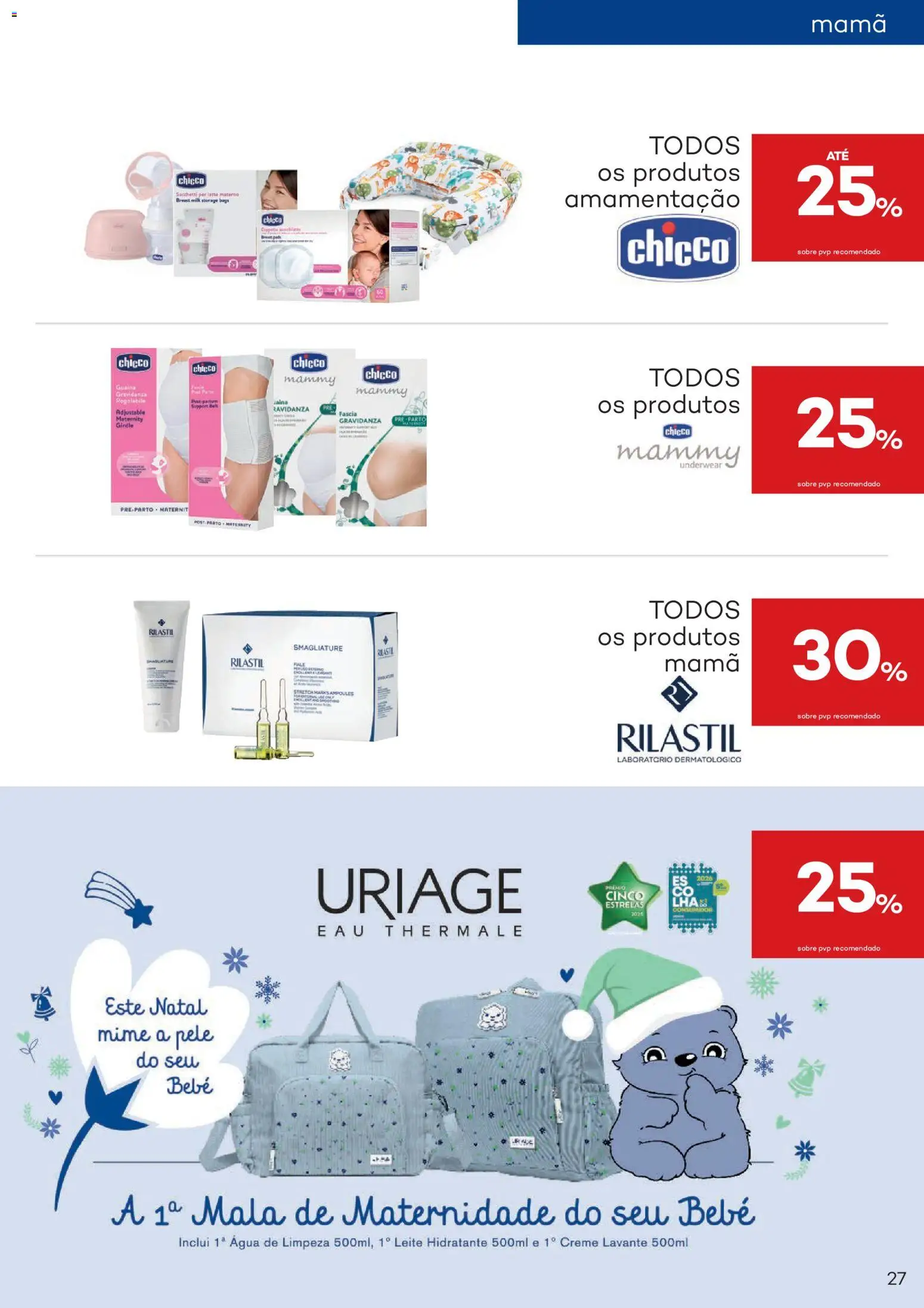 Well’s folheto │ válido de 27/10/2026 | Página: 27 | Produtos: Agua, Mala de maternidade, Leite, Creme
