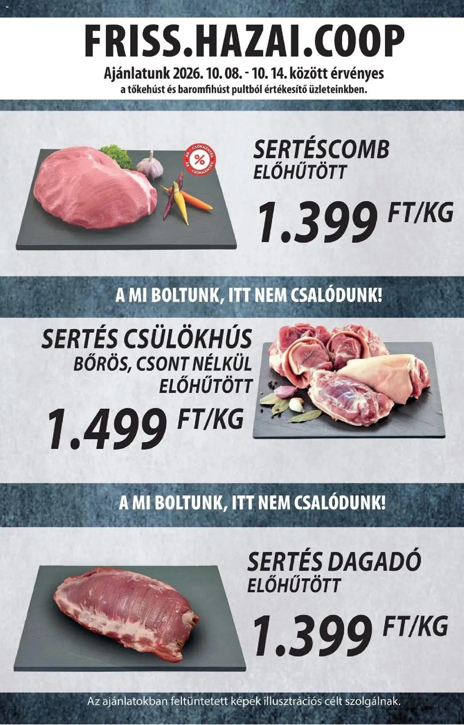 COOP Szolnok akciós újság Szolnok - 2026.10.08. -tól/töl > akció, lapozható szórólap 🛍️ | Oldal: 2 | Termékek: Sertés dagadó, Sertéscomb