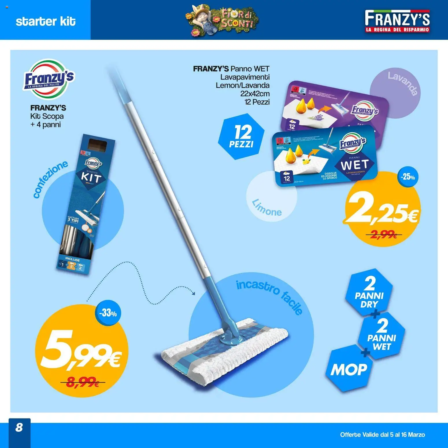 Volantino Franzy's del 05.03.2026 | Pagina: 8 | Prodotti: Limone, Scopa, Lavanda