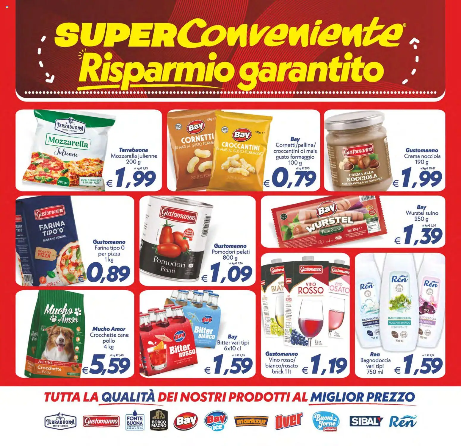Volantino SuperConveniente del 22/09/2026 | Pagina: 16 | Prodotti: Formaggio, Wurstel, Nocciole, Orchidea