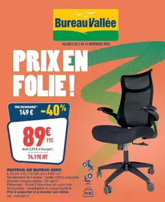 Bureau Vallée - Prévisualisation de Bureau Vallée - Prix en folie! valide à partir de 02/11/2026