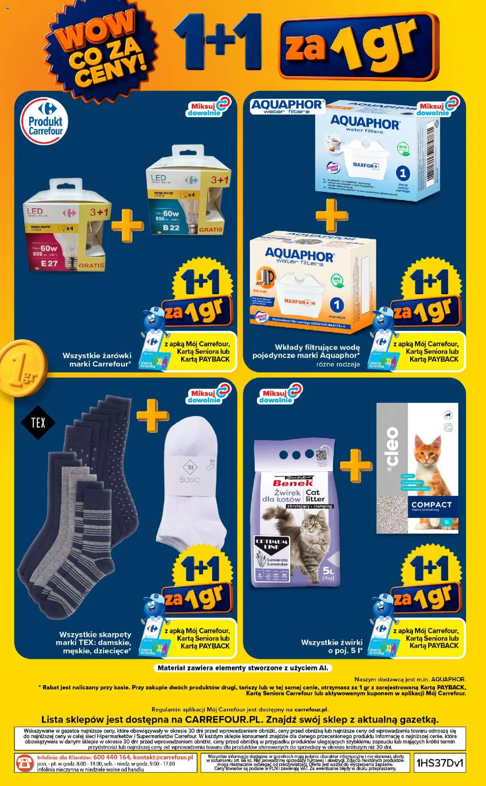 Carrefour gazetka - Wow co za ceny od 07.09.2026 | Strona: 12 | Produkty: Karta, Skarpety, Filet, Żwirek dla kotów