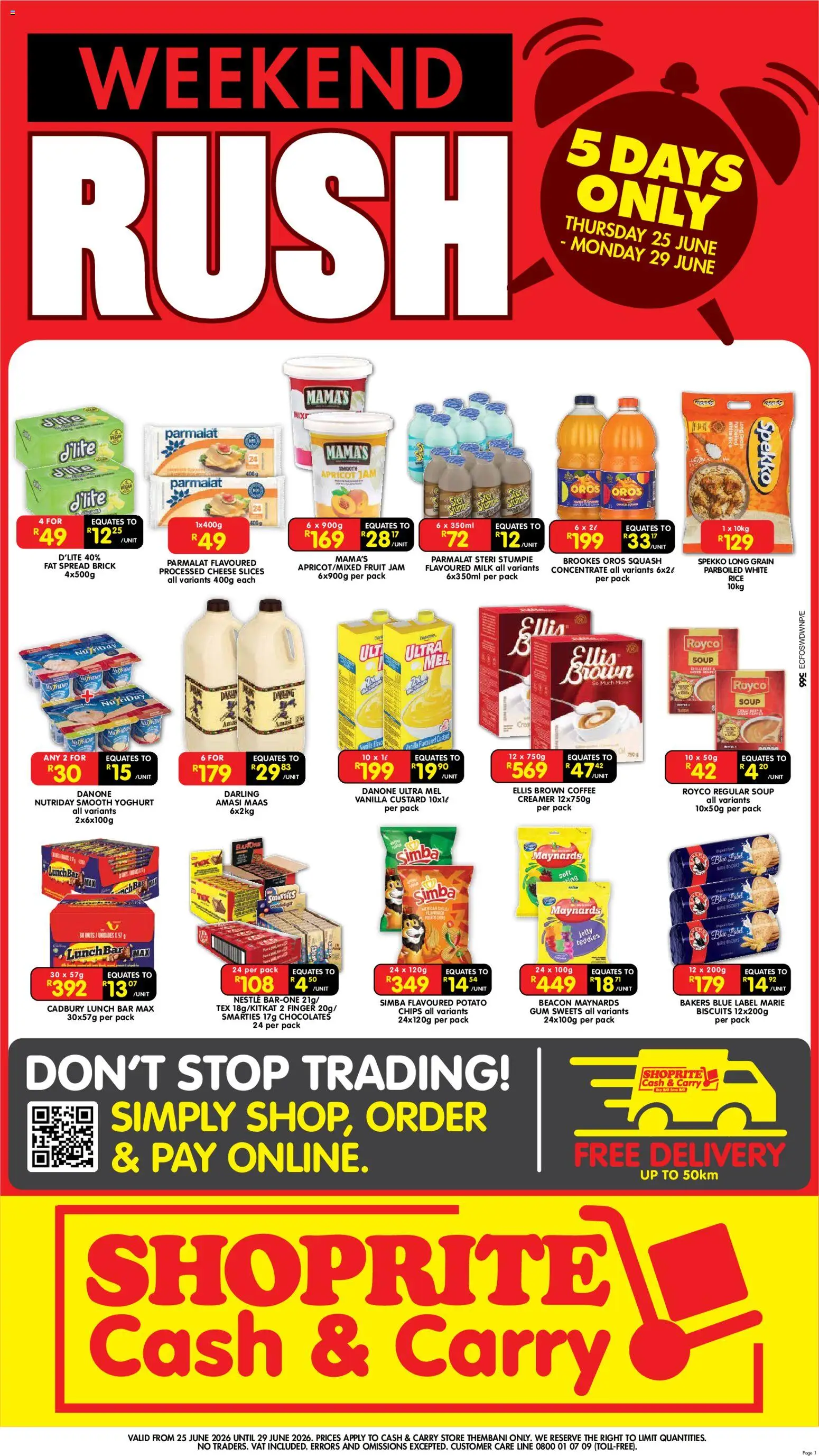 New Shoprite catalogue – valid from 25/06/2026 | Page: 1 | Products: Creamer, Chips, Soup, Fruit