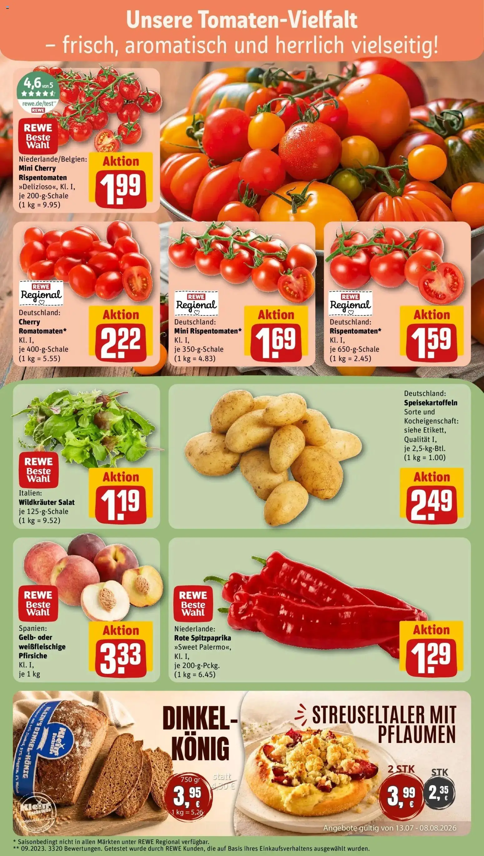 Rewe Prospekt Erftstadt / Lechenich – gültig ab 13.07.2026 | Seite: 7 | Produkte: Pflaumen, Salat