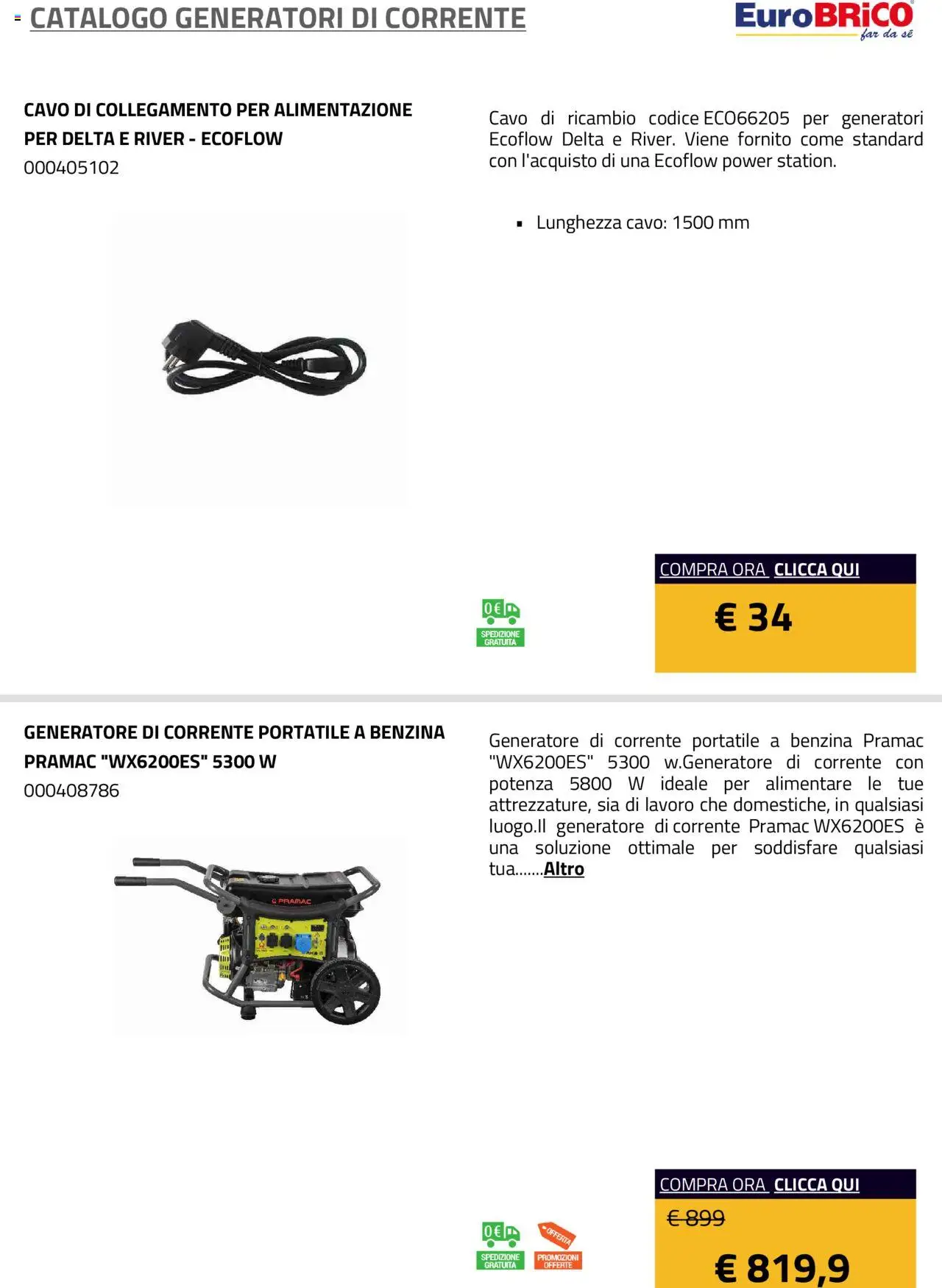 Volantino Eurobrico del 23.07.2025 | Pagina: 11 | Prodotti: Cavo, Generatore