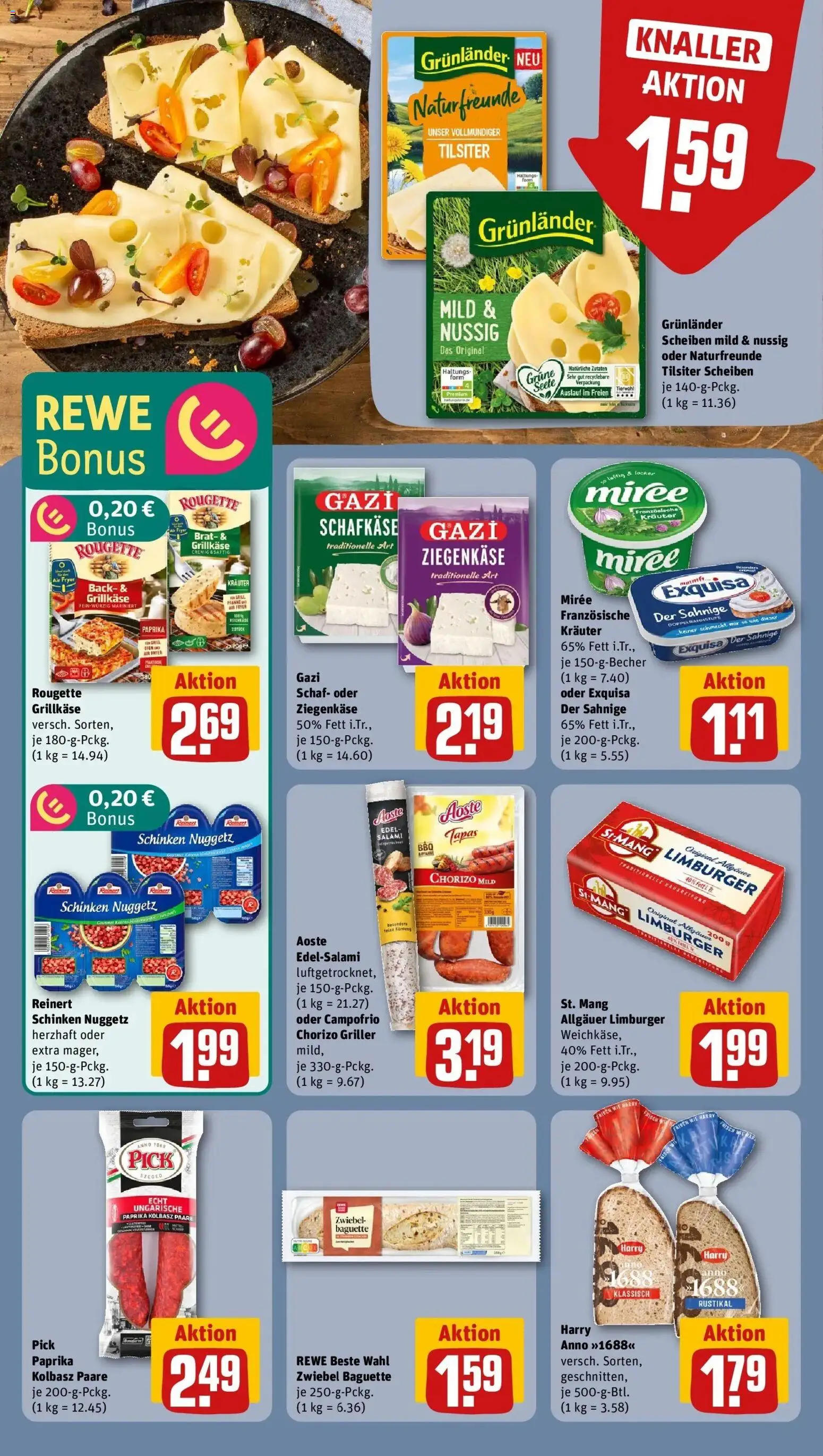Rewe Prospekt Ranstadt	 – gültig ab 12.04.2026 | Seite: 14 | Produkte: Ziegenkäse, Baguette, Exquisa, Griller