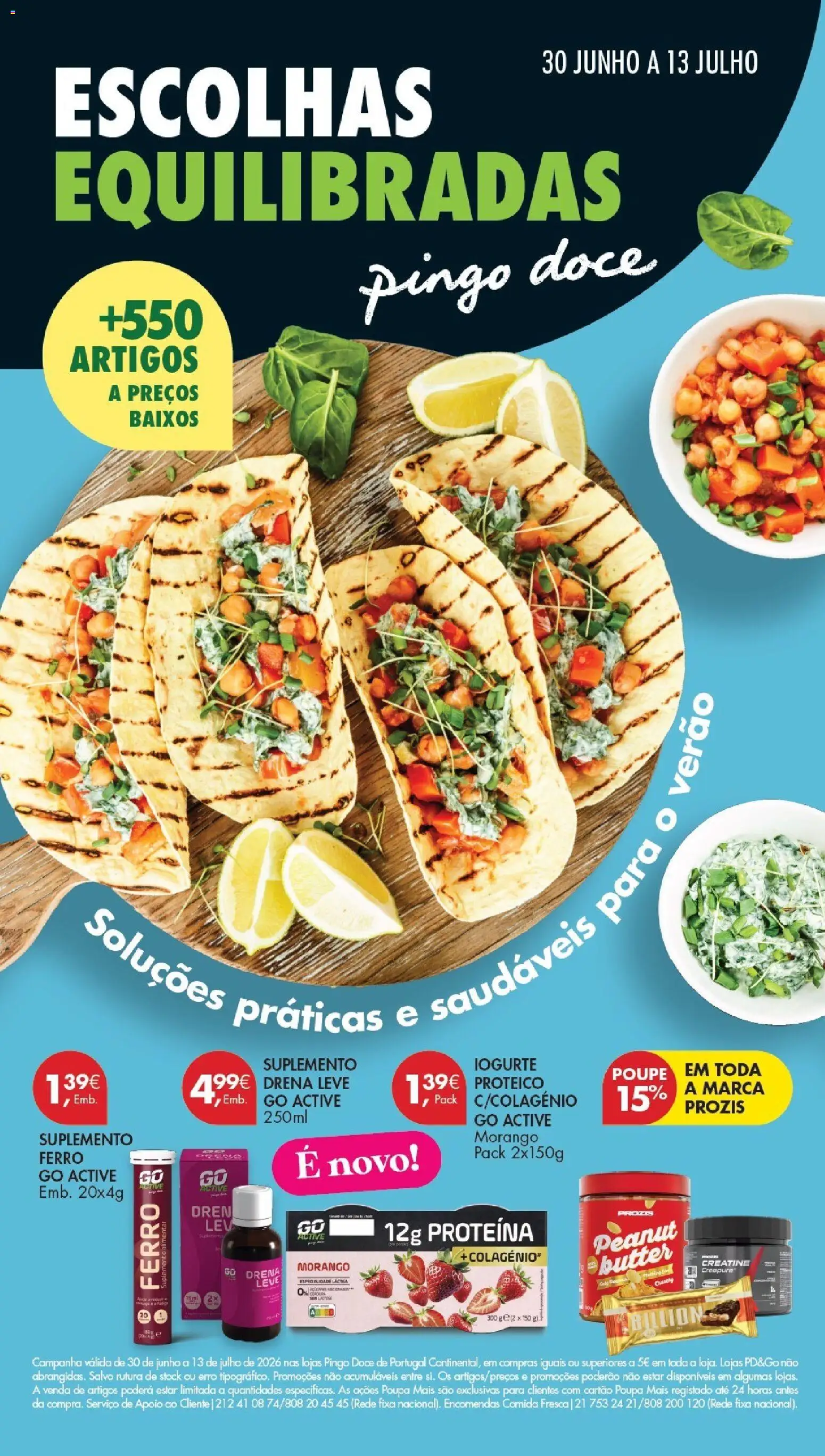 Pingo Doce Escolhas Equilibradas │ válido de 30/06/2026 | Página: 1 | Produtos: Ferro, Iogurte, Proteina