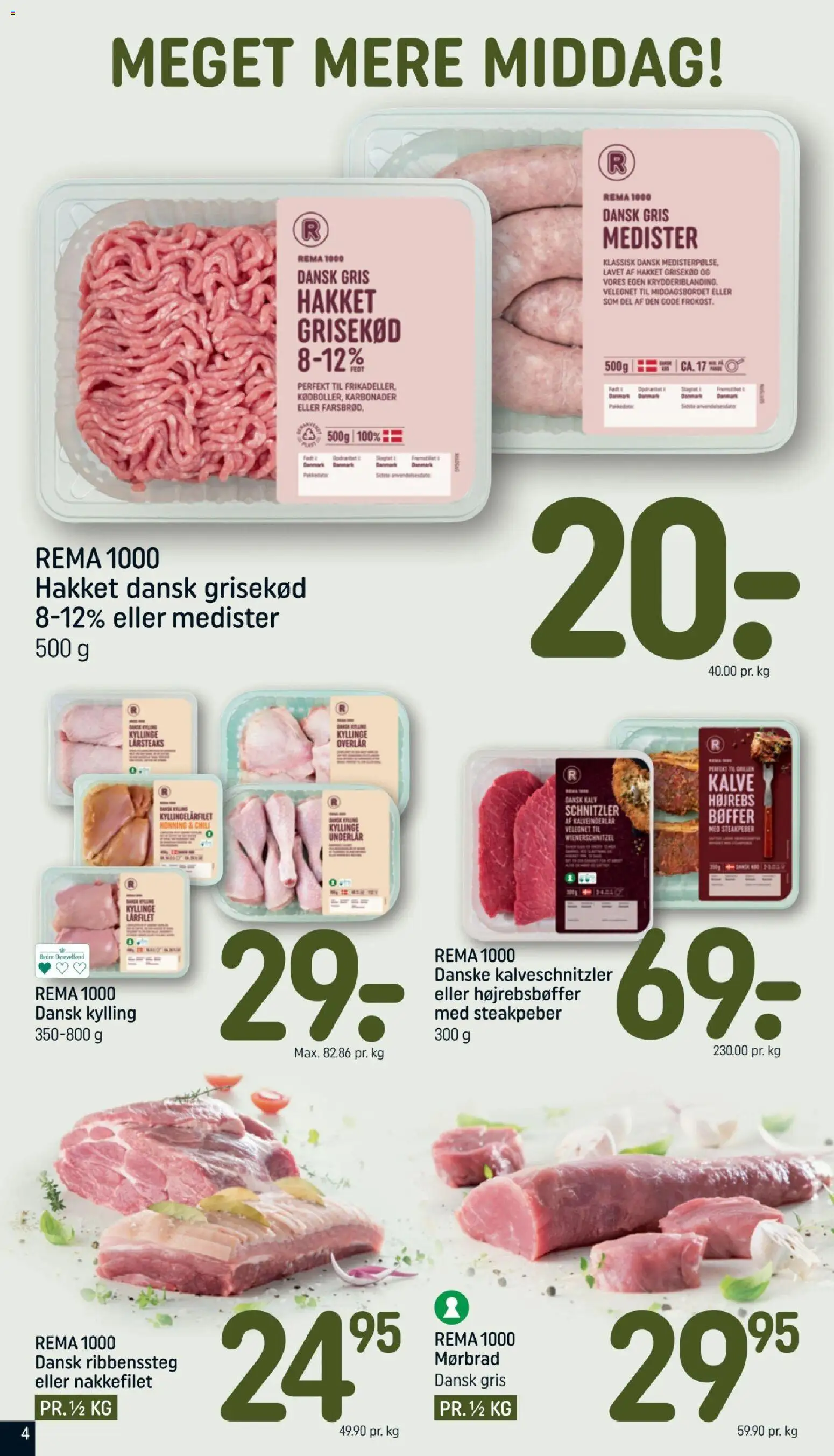 Rema 1000 tilbudsavis – gyldig fra 30/08/2026 | Side: 4 | Produkter: Bøffer, Nakkefilet, Honning, Søm