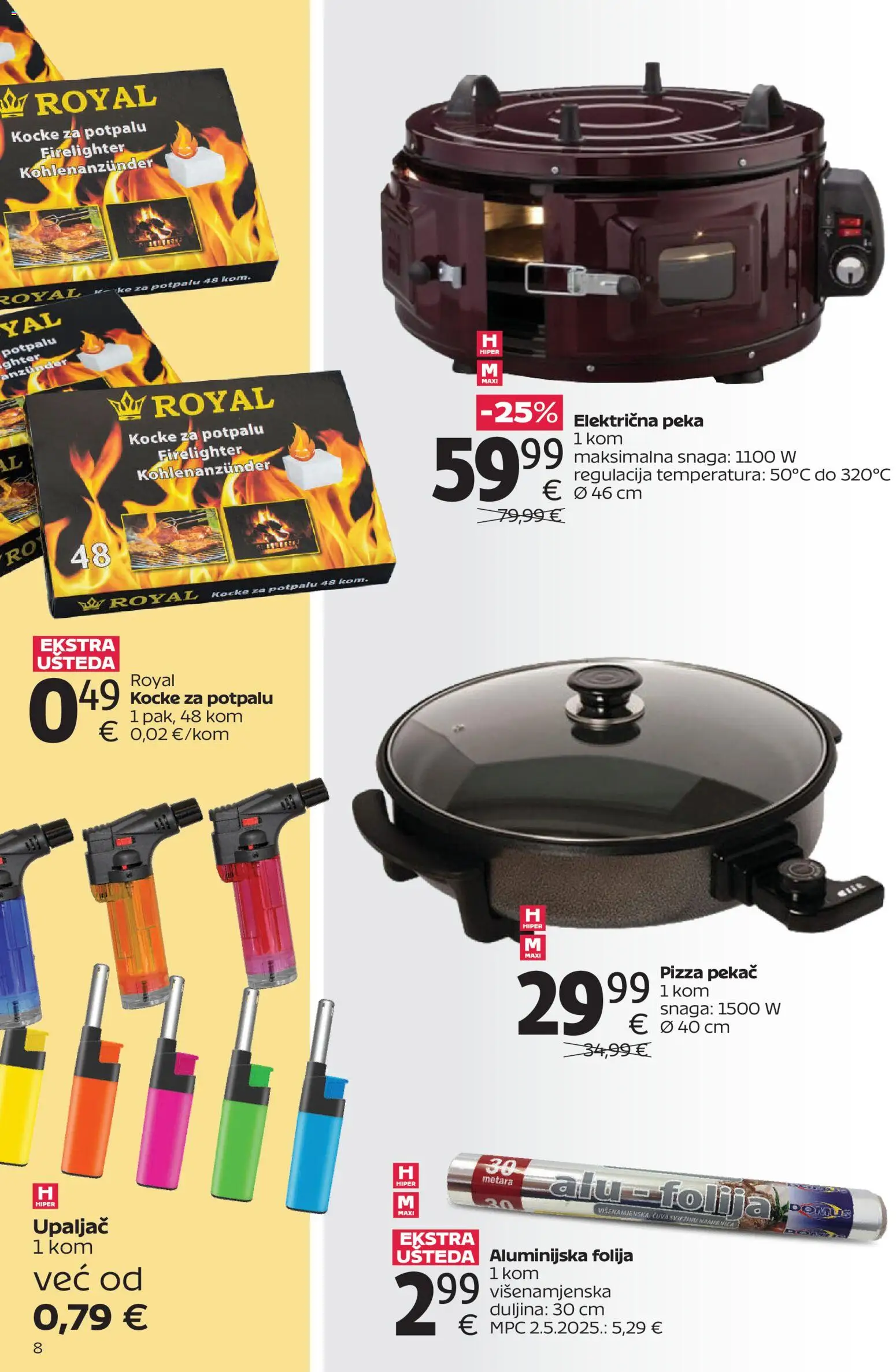 Tommy katalog | vrijedi od 27.04.2026 | Stranica: 8 | Proizvodi: Kocke za potpalu, Pizza, Upaljač