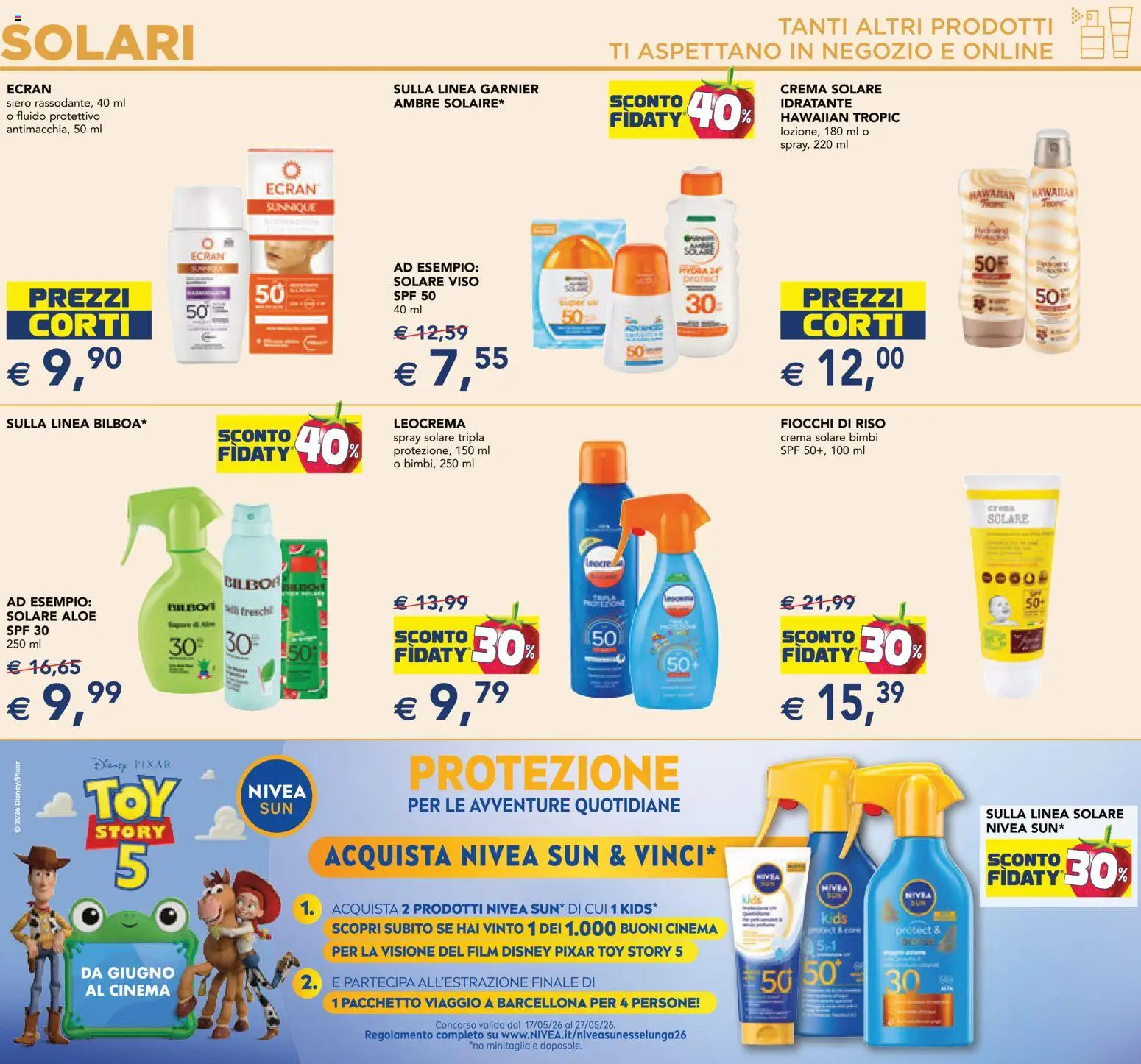 Volantino Esselunga S del 18.05.2026 | Pagina: 7 | Prodotti: Crema, Crema solare, Riso, Fiocchi