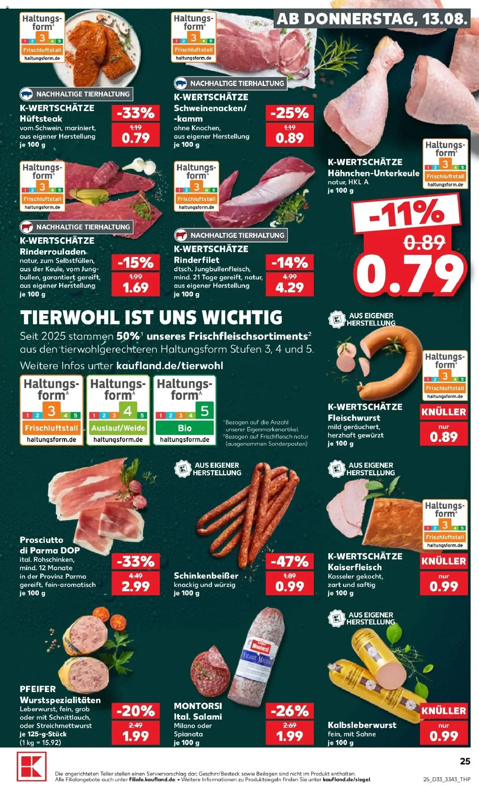 Prospekt Kaufland ab 10.08.2026 » Angebote Online zum Blättern | Seite: 34 | Produkte: Beilagen, Rinderrouladen, Salami, Sahne