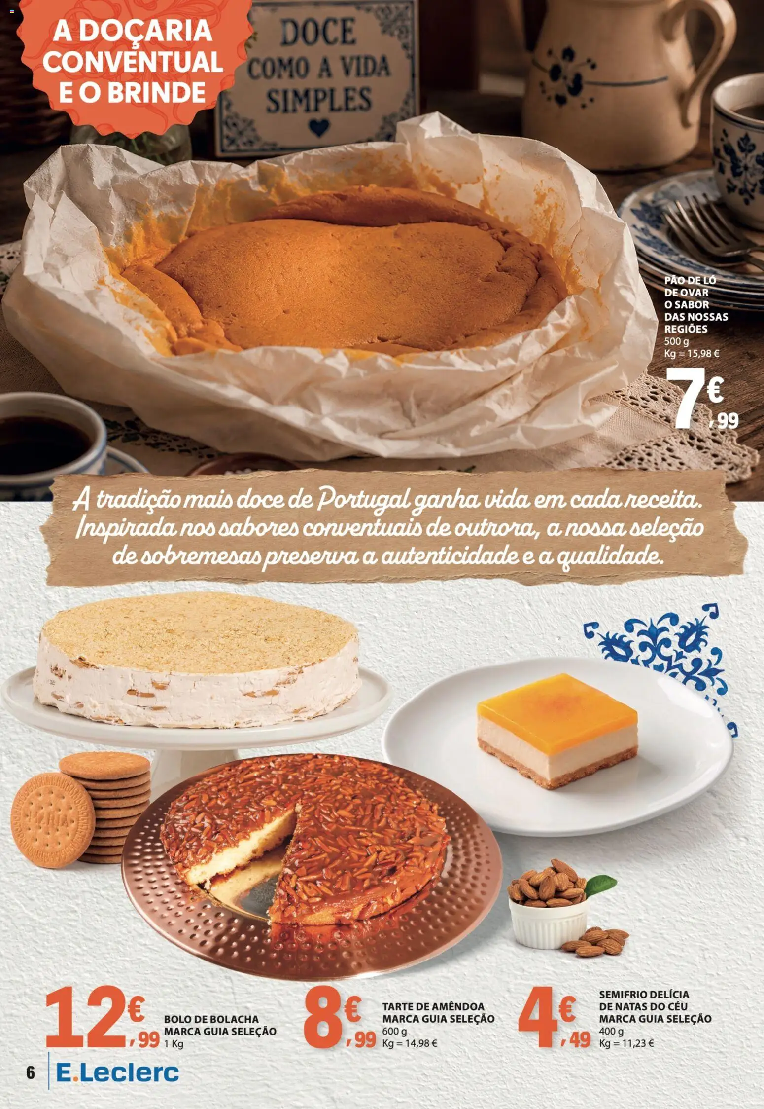 E.Leclerc - Folheto da Nossa Marca │ válido de 01/08/2026 | Página: 6 | Produtos: Bolo, Pão, Tarte, Natas