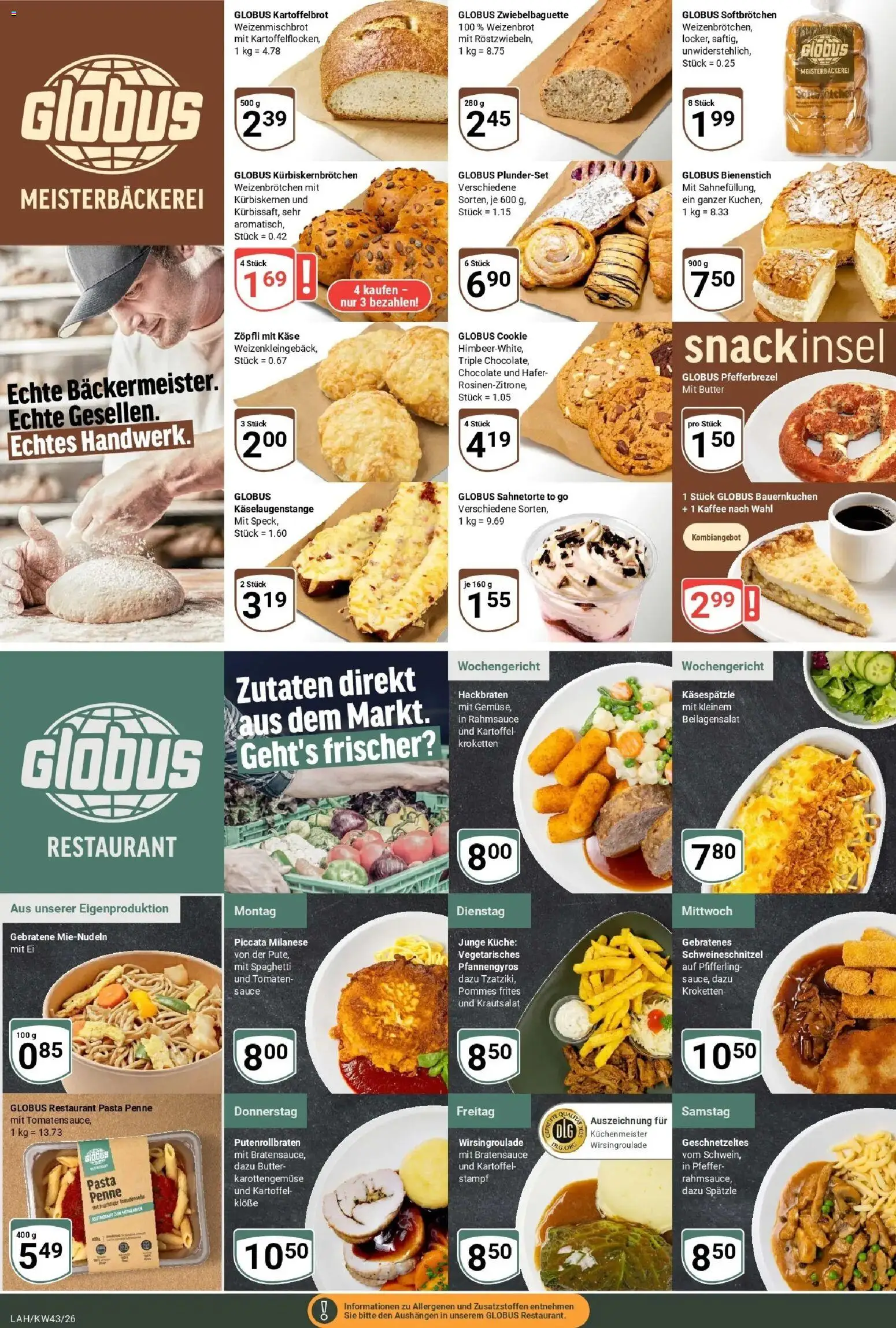 Globus Prospekt Lahnstein (ab 19.10.2026) » Angebote online | Seite: 6 | Produkte: Butter, Pommes, Tomaten, Pasta