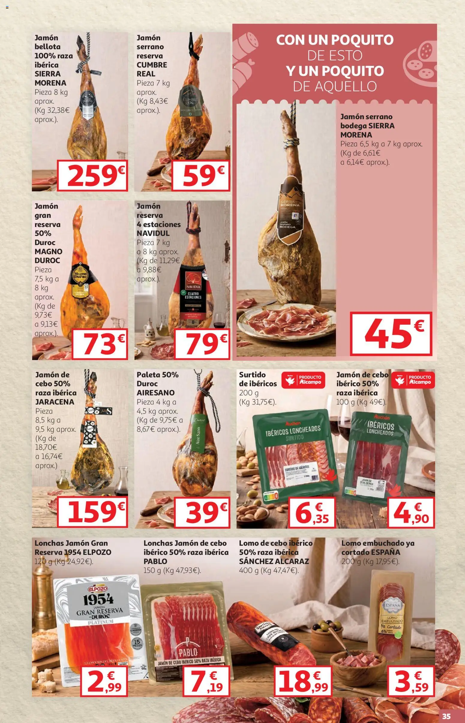 Alcampo - HG Aragon │ válido desde el 08/10/2026 | Página: 35 | Productos: Jamón serrano, Jabón, Lomo, Jamón